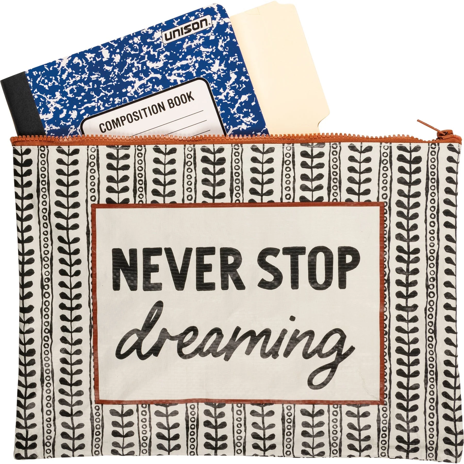 Jumbo Pouch Never Stop Dreaming Zipper Folder | 14.25" x 10" - Image 4