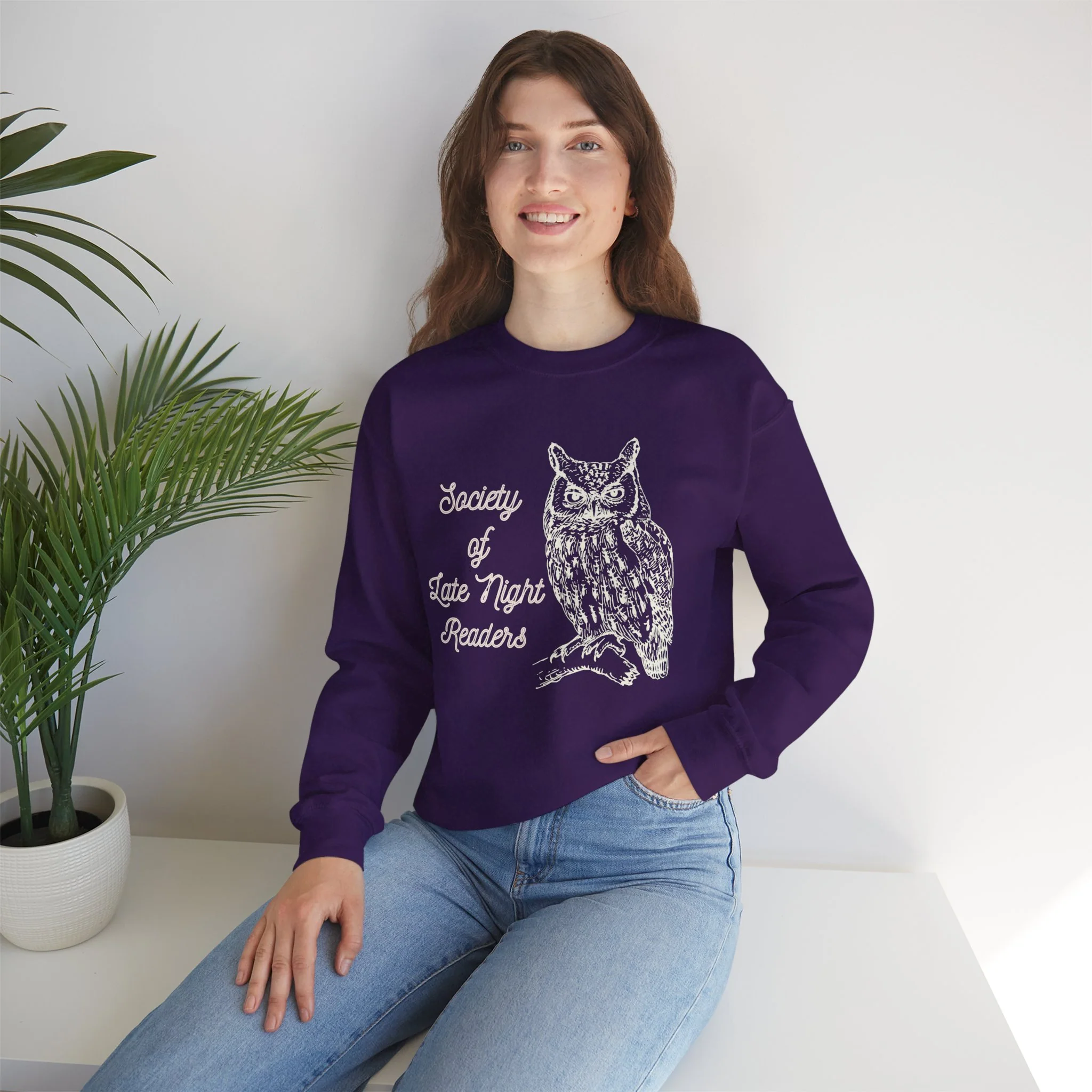 Society Of Late Night Readers Unisex Heavy Blend™ Crewneck Sweatshirt [SM-5XL] - Image 4