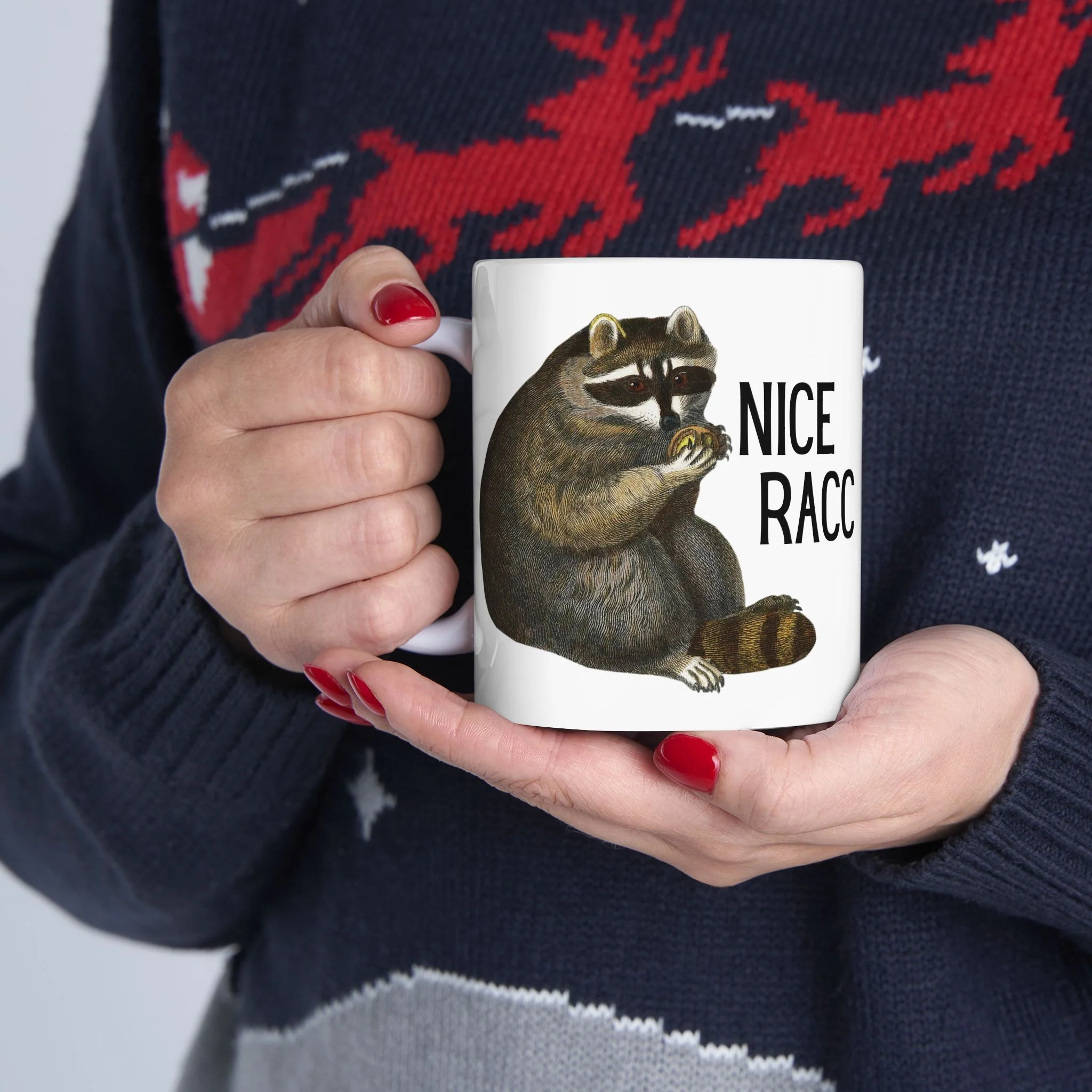 Nice Racc Ceramic Mug 11oz - Image 9