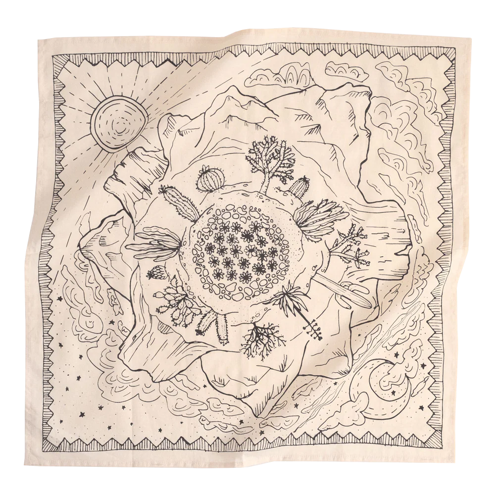 Desert Bandana in Off white | Handmade in India | Cotton Scarf Headtie | 22'' x 22''