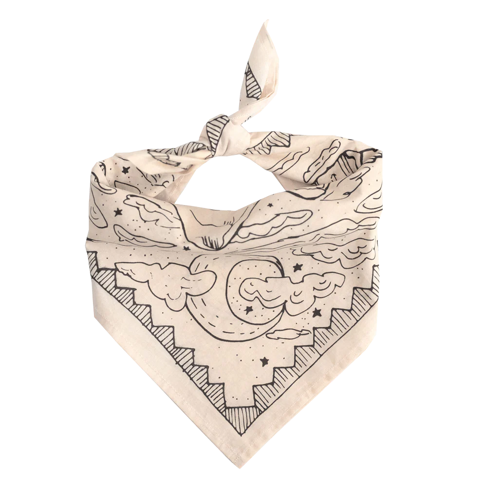 Desert Bandana in Off white | Handmade in India | Cotton Scarf Headtie | 22'' x 22'' - Image 4