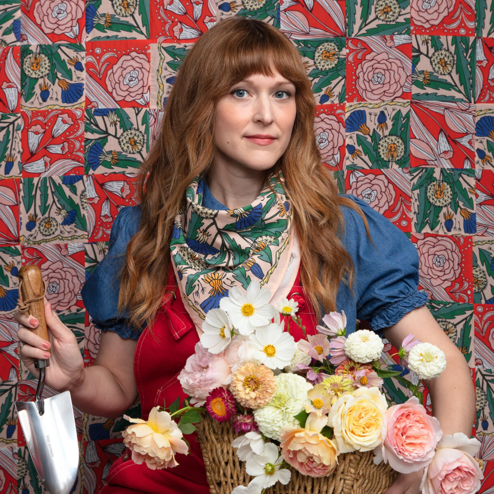 Dandy Bandana | Dandelions Flower Handmade in India | Premium Cotton Scarf | 22'' x 22'' - Image 2