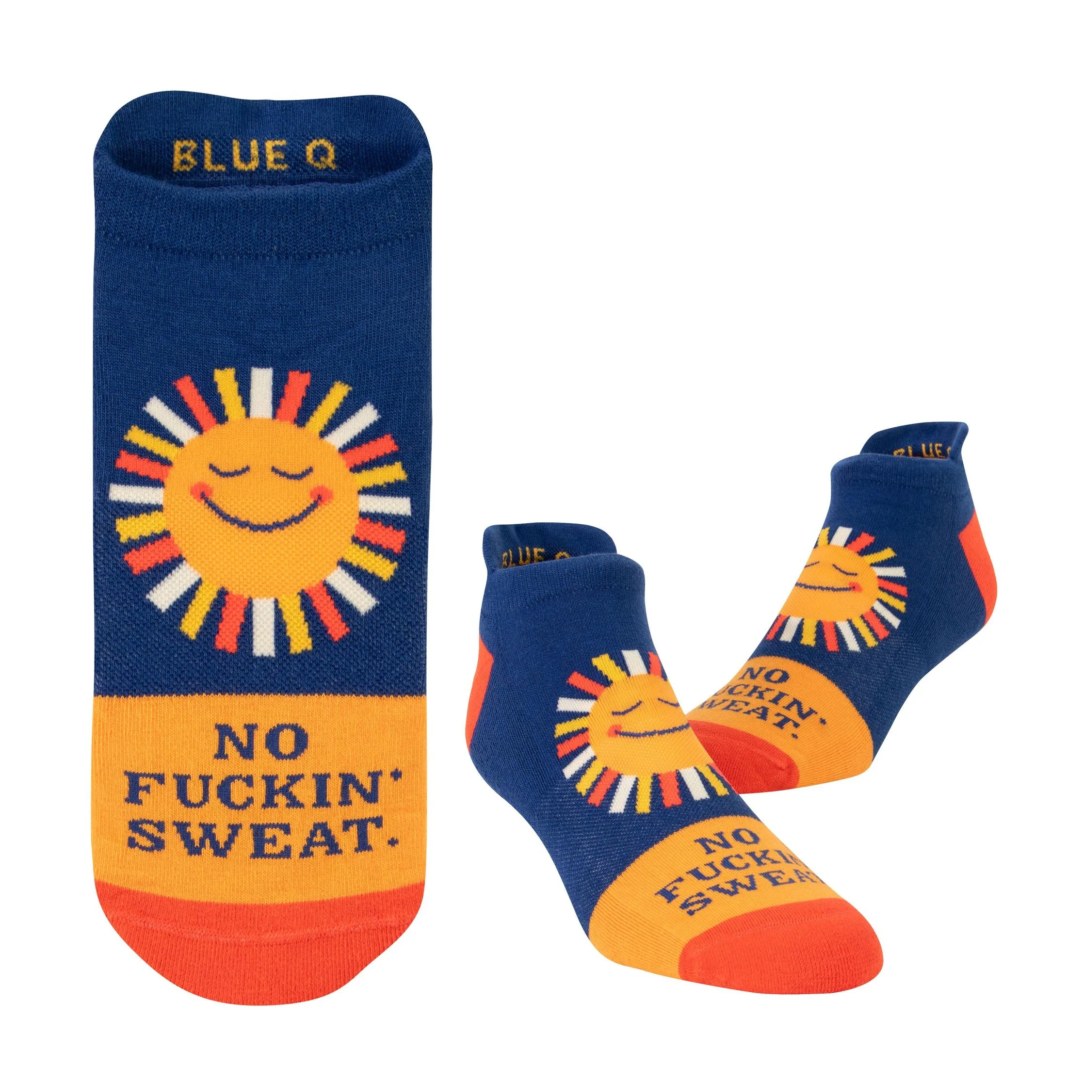 No Fuckin' Sweat Unisex Sneaker Socks [2 Size Options] | BlueQ at GetBullish - Image 5