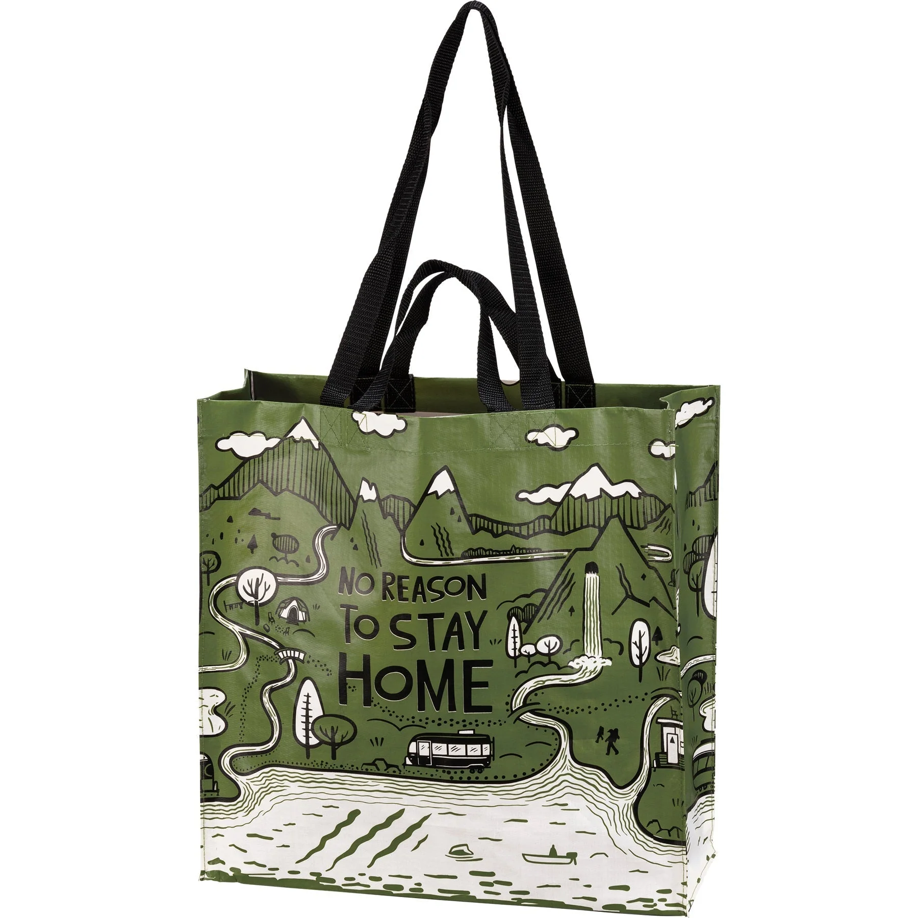 No Reason To Stay Home Market Tote Bag | Daily Shopping Storage Bag | 15.50" x 15.25" x 6" - Image 7