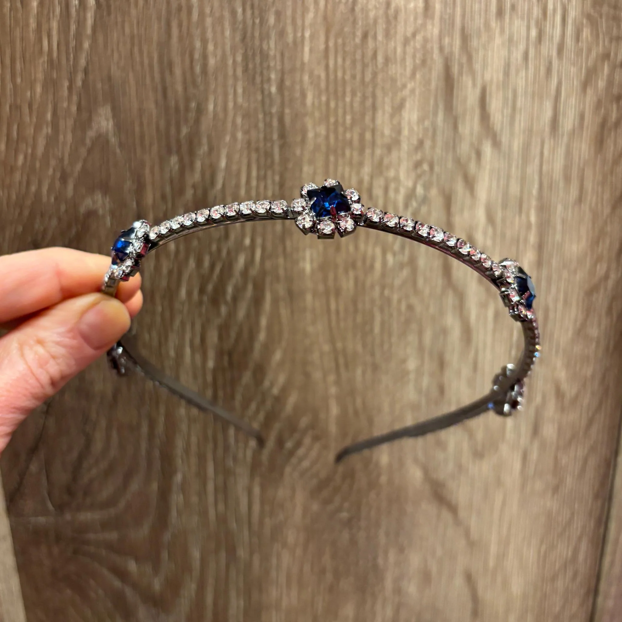 Royal Sapphire Tiara Crown in Blue and Silver | Royalty Crown Party or Bridal Hair Accessory - Image 7