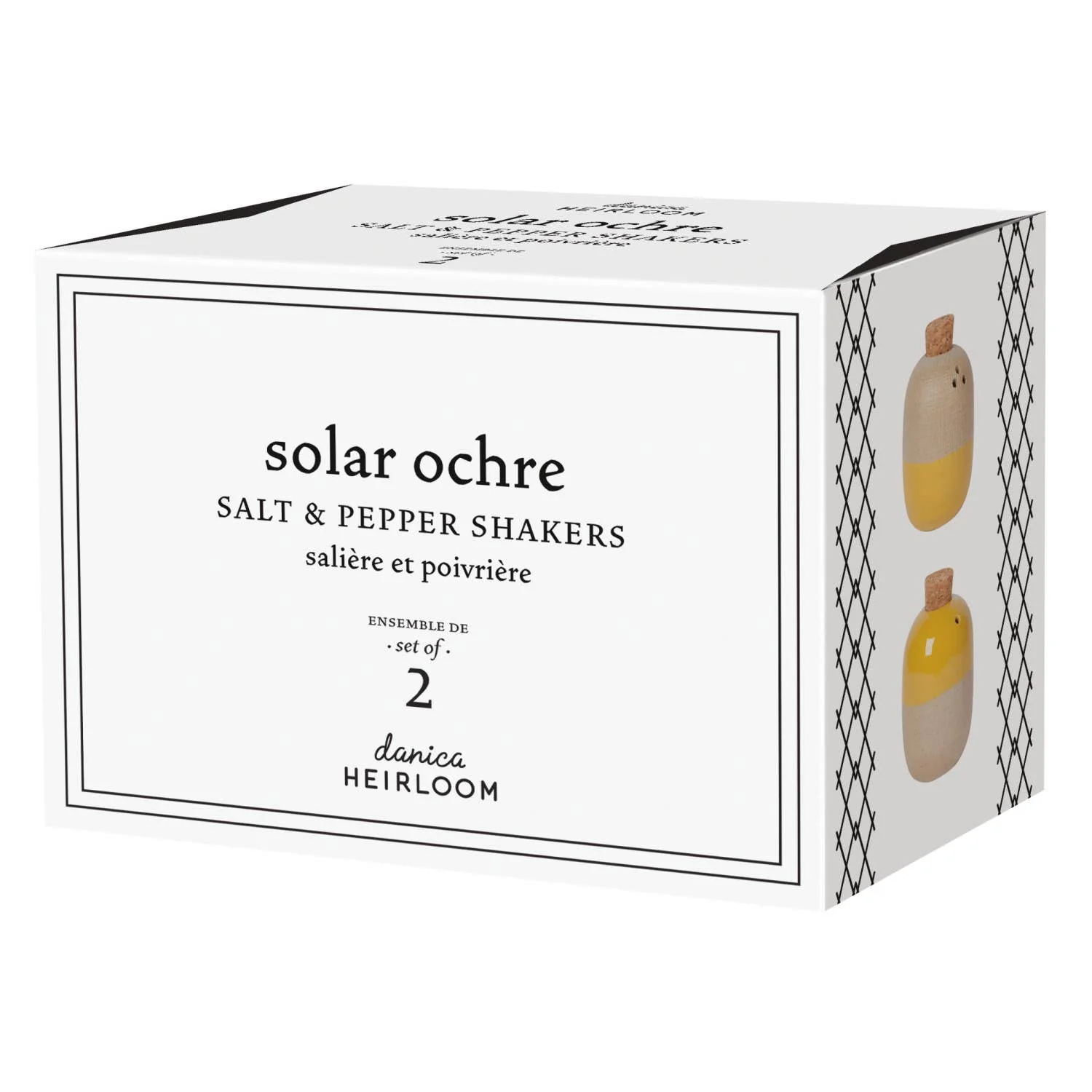 Ochre Solar Salt & Pepper Shakers Set | Stoneware Seasoning Dispensers Condiments Container - Image 3