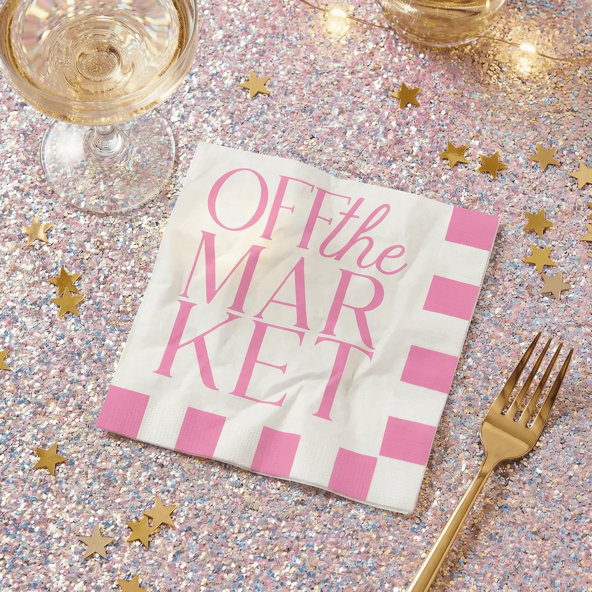 Off The Market Fringe Beverage Napkins | Party Cocktail Paper Napkin | 5"