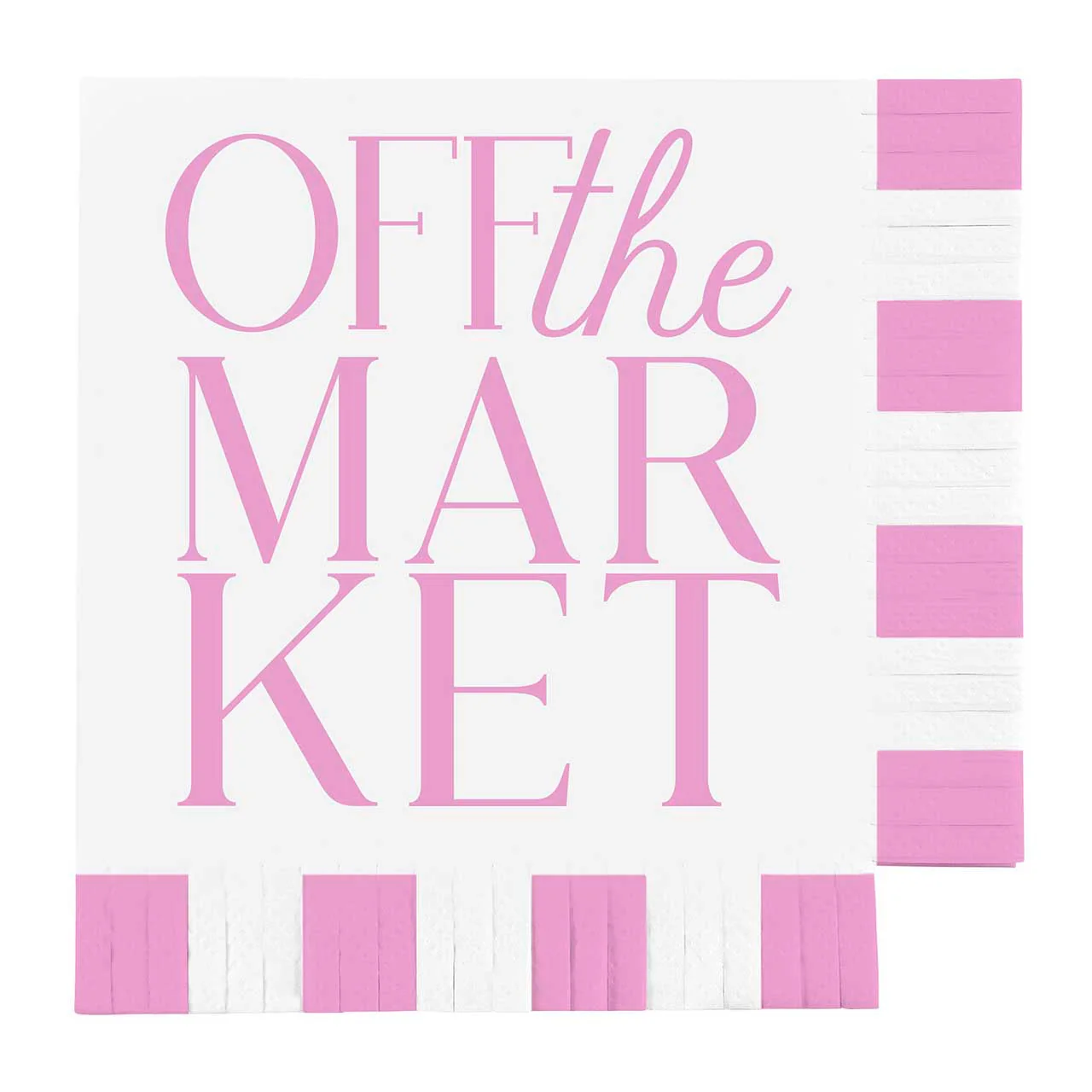 Off The Market Fringe Beverage Napkins | Party Cocktail Paper Napkin | 5" - Image 2