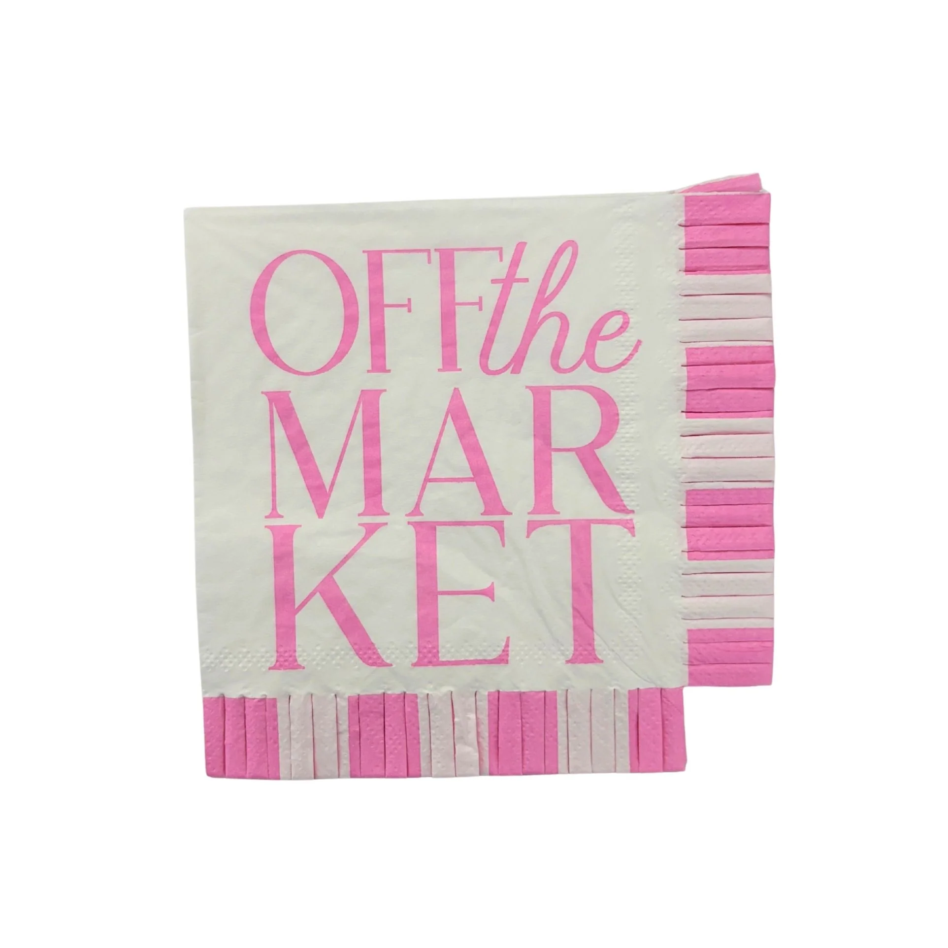 Off The Market Fringe Beverage Napkins | Party Cocktail Paper Napkin | 5" - Image 4