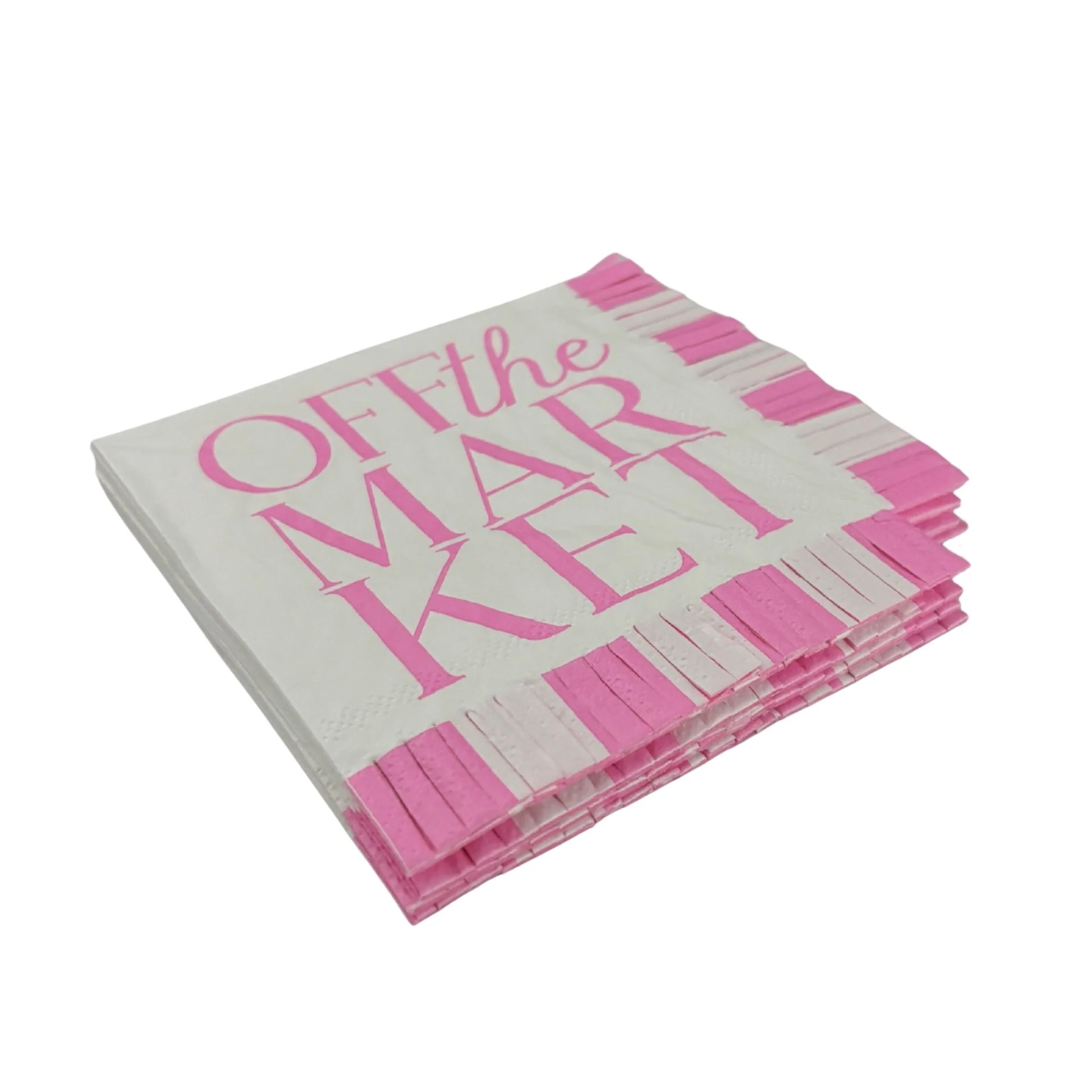Off The Market Fringe Beverage Napkins | Party Cocktail Paper Napkin | 5" - Image 6