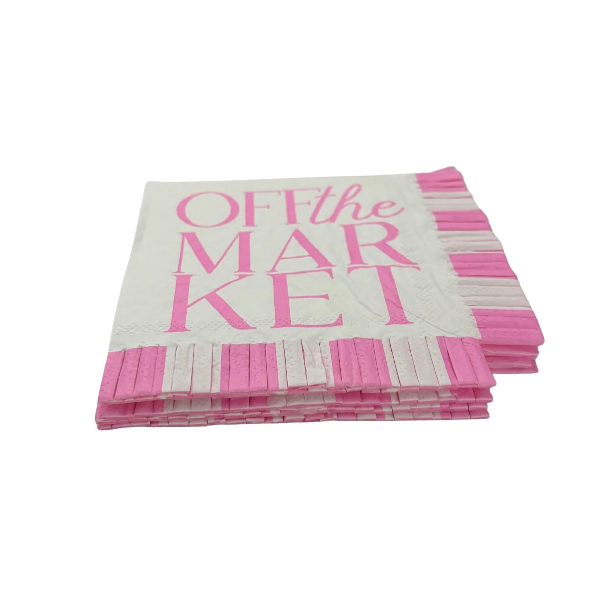 Off The Market Fringe Beverage Napkins | Party Cocktail Paper Napkin | 5" - Image 7