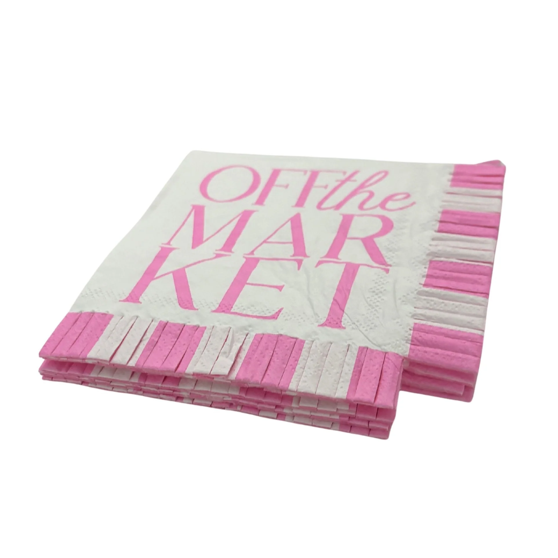 Off The Market Fringe Beverage Napkins | Party Cocktail Paper Napkin | 5" - Image 8