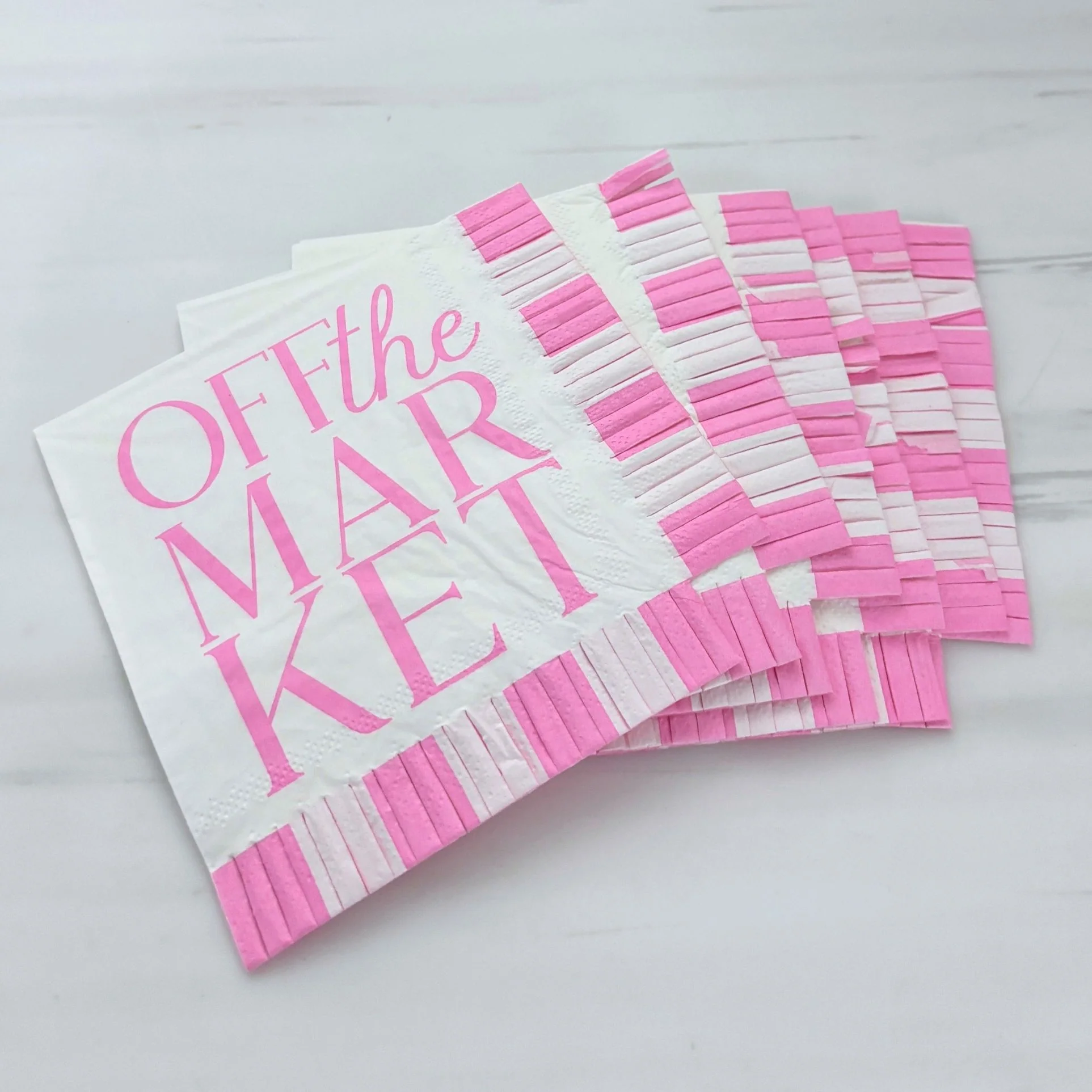 Off The Market Fringe Beverage Napkins | Party Cocktail Paper Napkin | 5" - Image 9