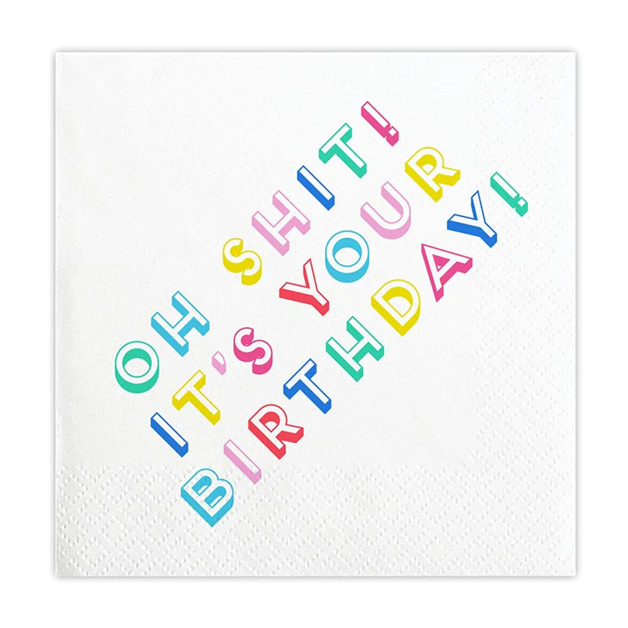Oh Shit It’s Your Birthday Beverage Napkins | Fun Colorful Party Napkins | 5'' - Image 2