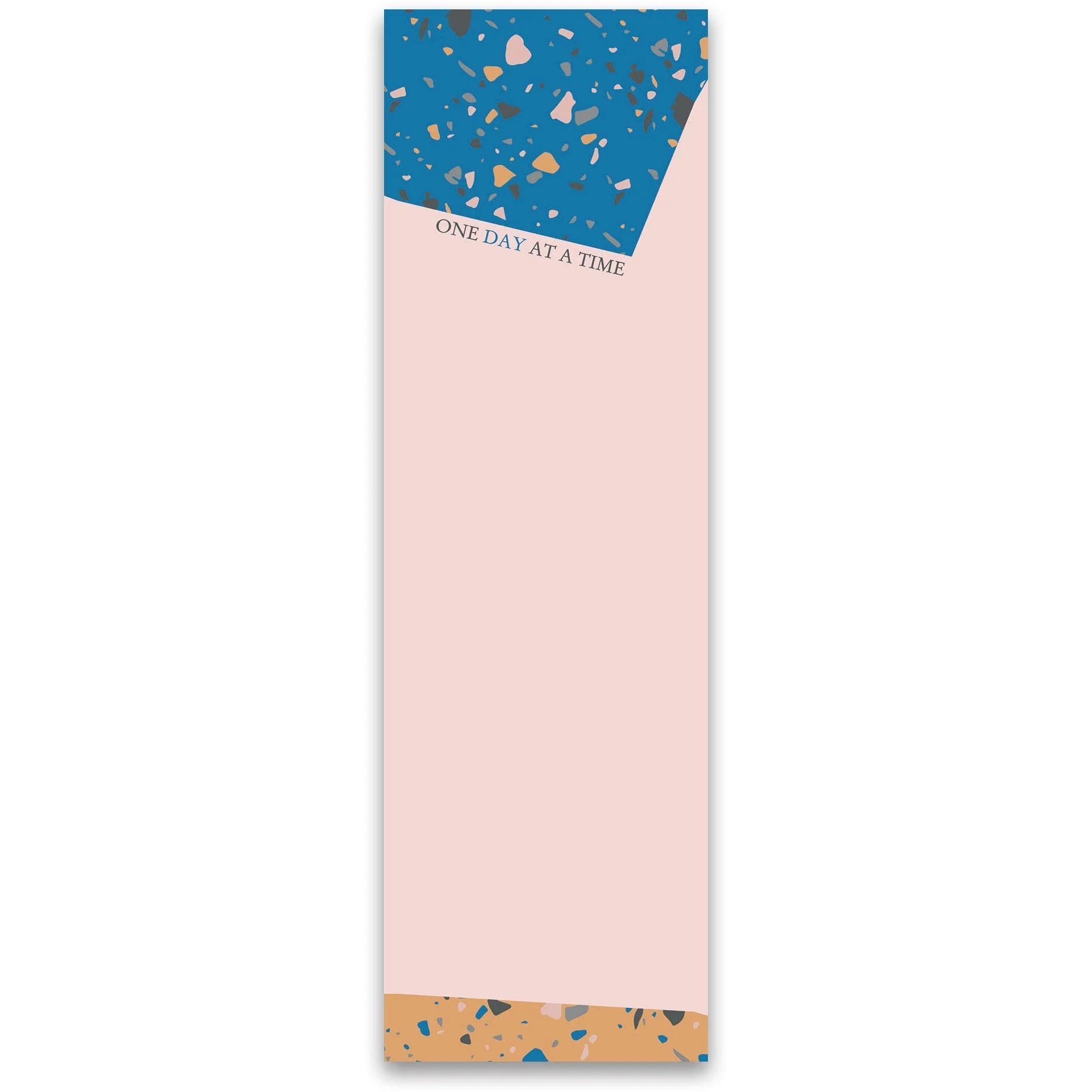 One Day At A Time Magnetic List Notepad in Terrazzo Design | 9.5" x 2.75" | Holds to Fridge with Strong Magnet | 1980s Memphis-Inspired Design - Image 3