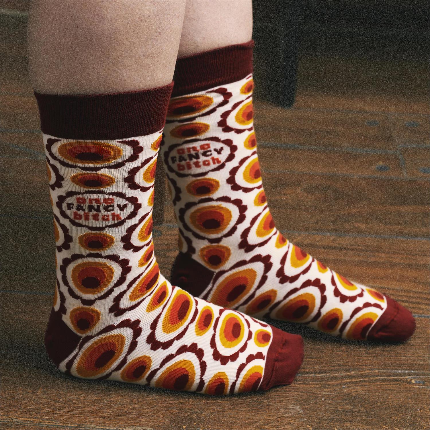 One Fancy Bitch Socks | Colorful Retro Pattern - Image 6