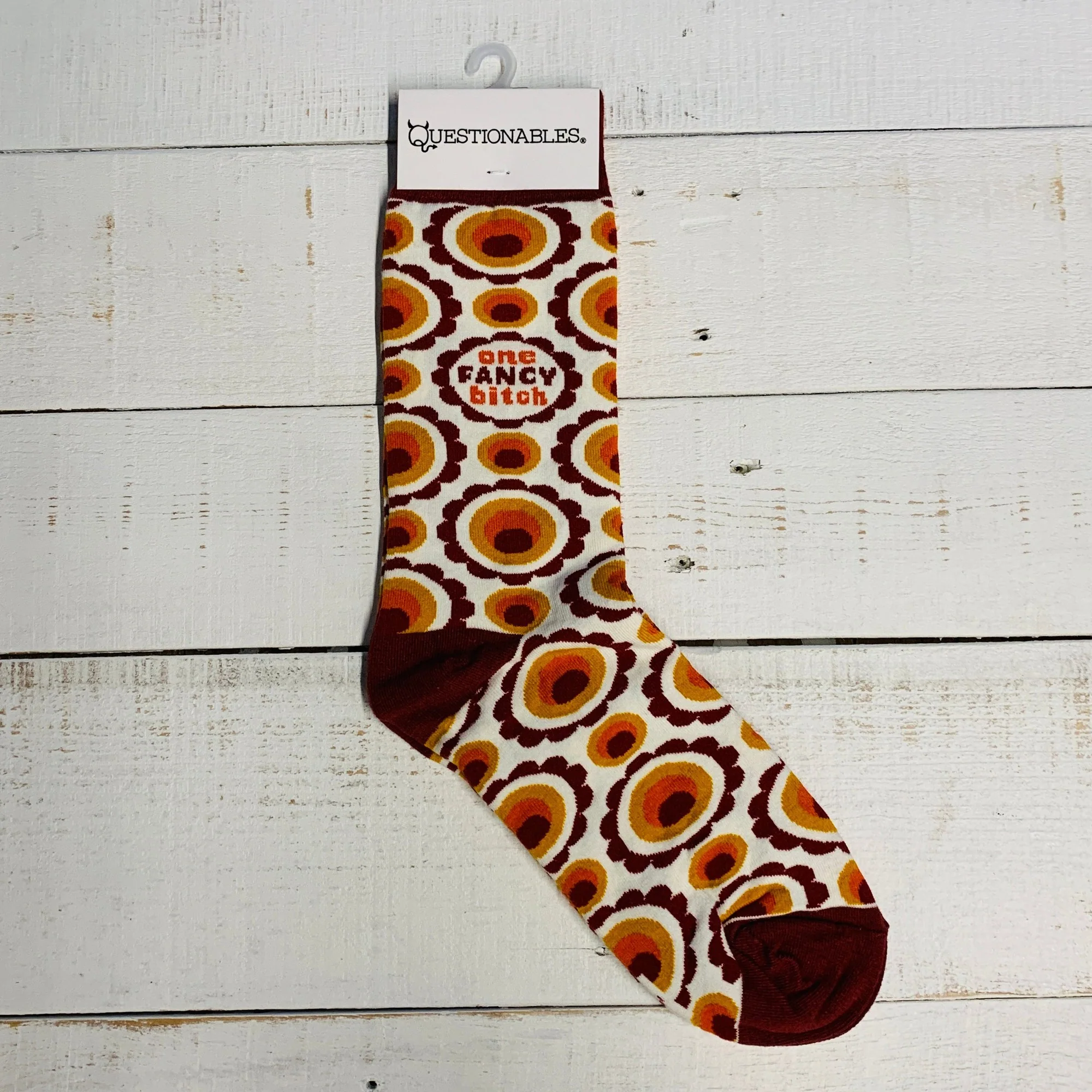 One Fancy Bitch Socks | Colorful Retro Pattern - Image 7