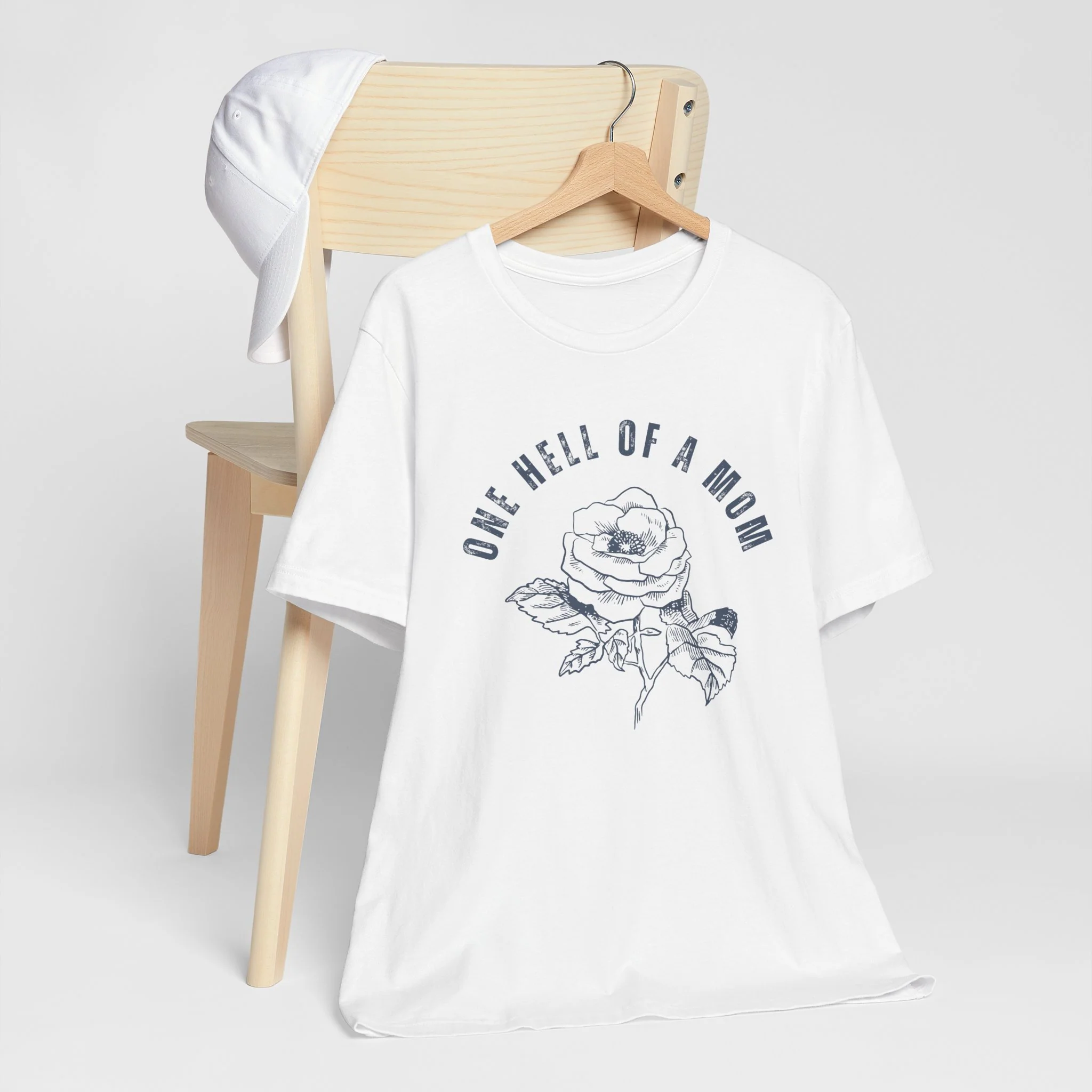 One Hell of a Mom Tattoo-Inspired Flower Rose Unisex Jersey Short Sleeve Tee - Image 12