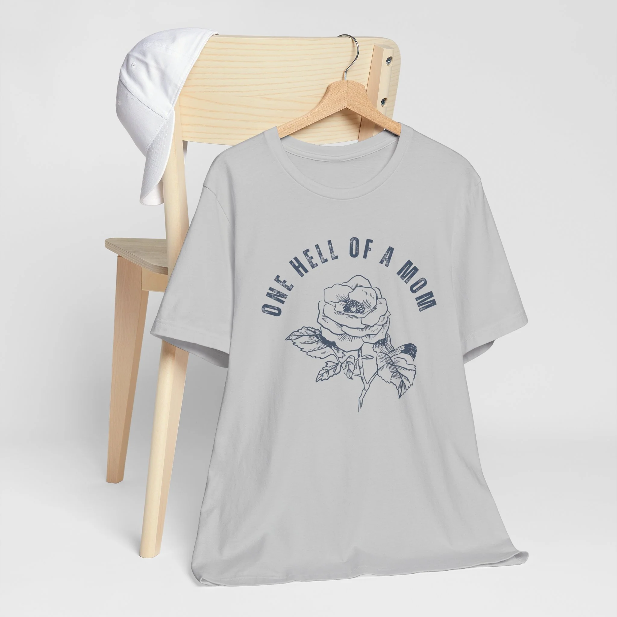 One Hell of a Mom Tattoo-Inspired Flower Rose Unisex Jersey Short Sleeve Tee - Image 15