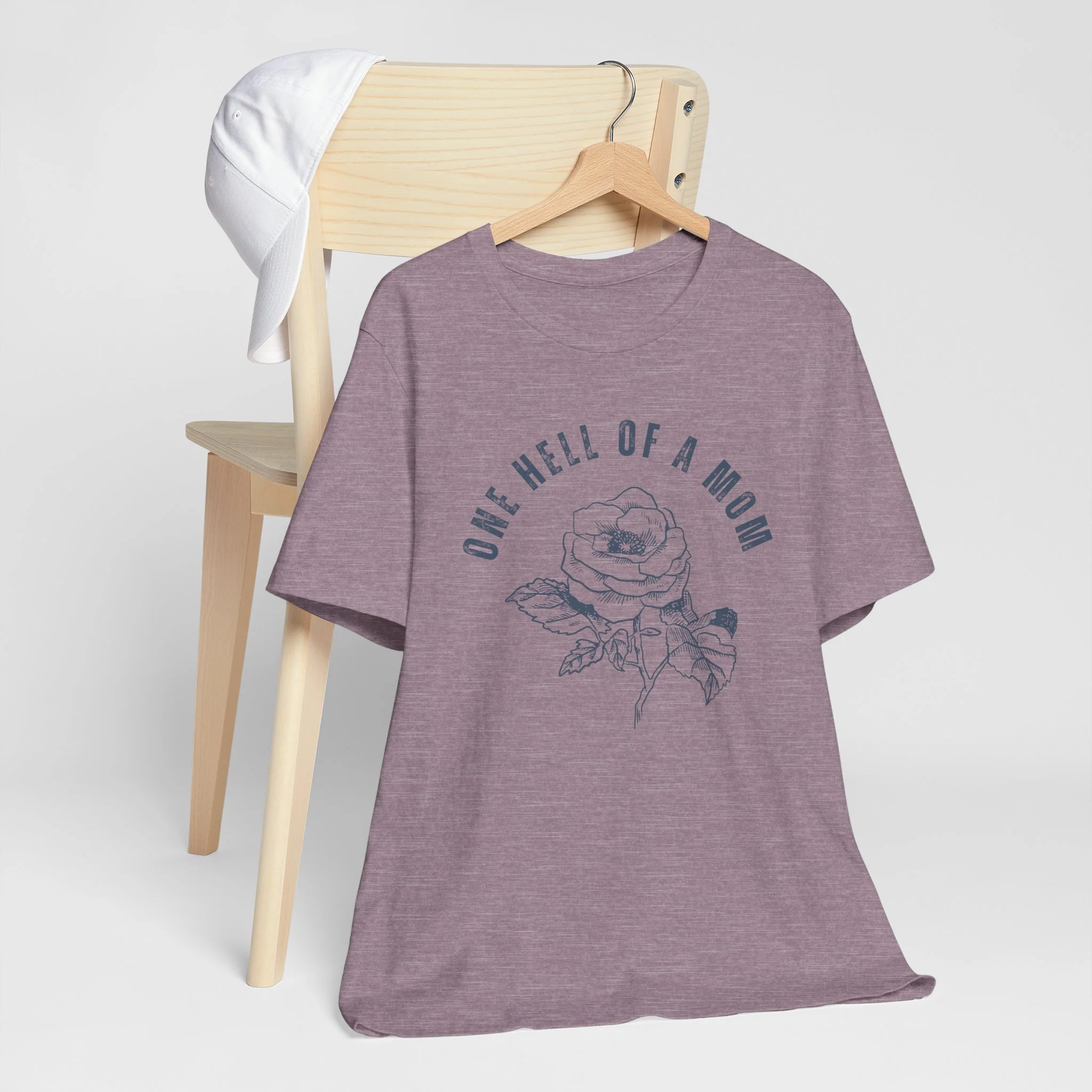 One Hell of a Mom Tattoo-Inspired Flower Rose Unisex Jersey Short Sleeve Tee - Image 2