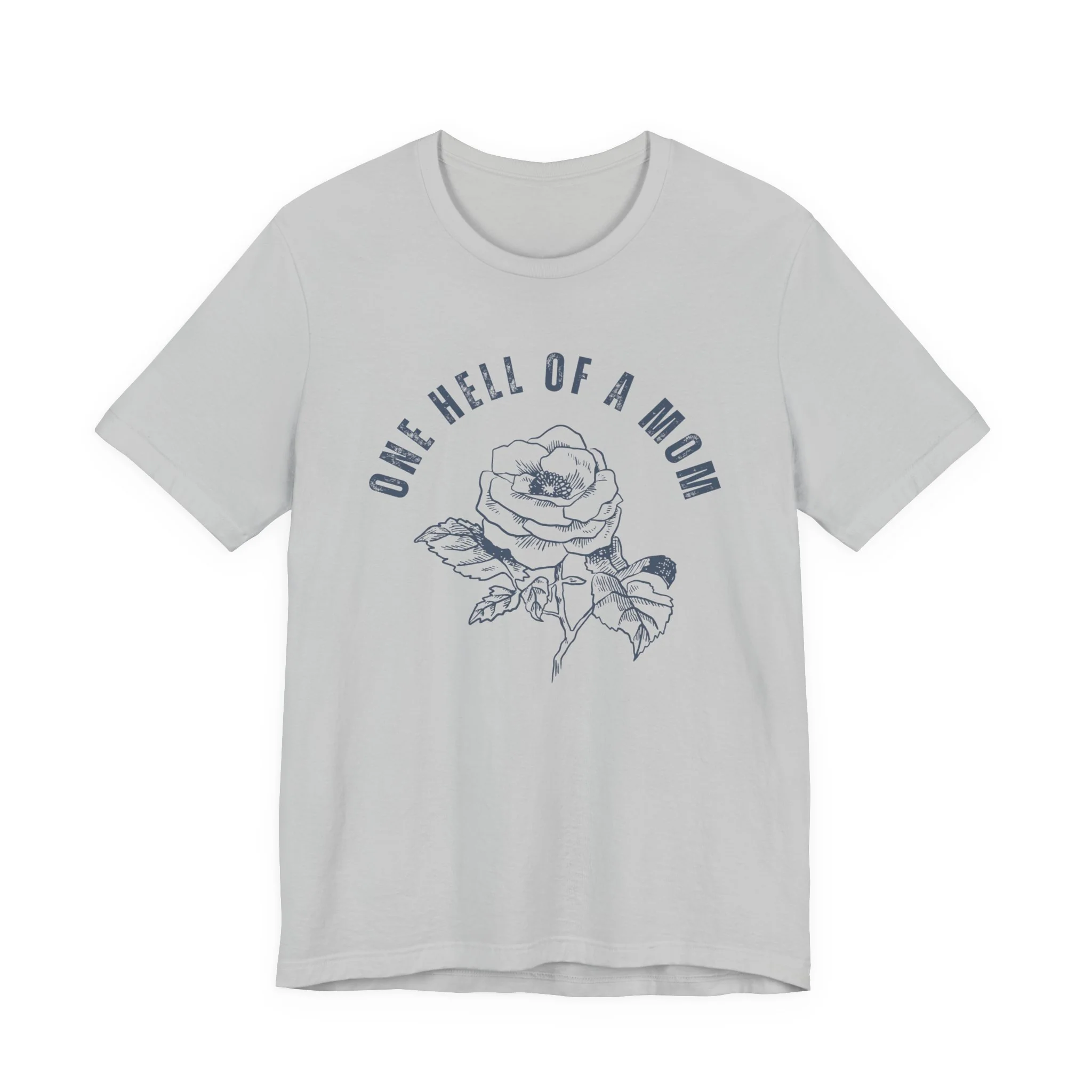One Hell of a Mom Tattoo-Inspired Flower Rose Unisex Jersey Short Sleeve Tee - Image 5