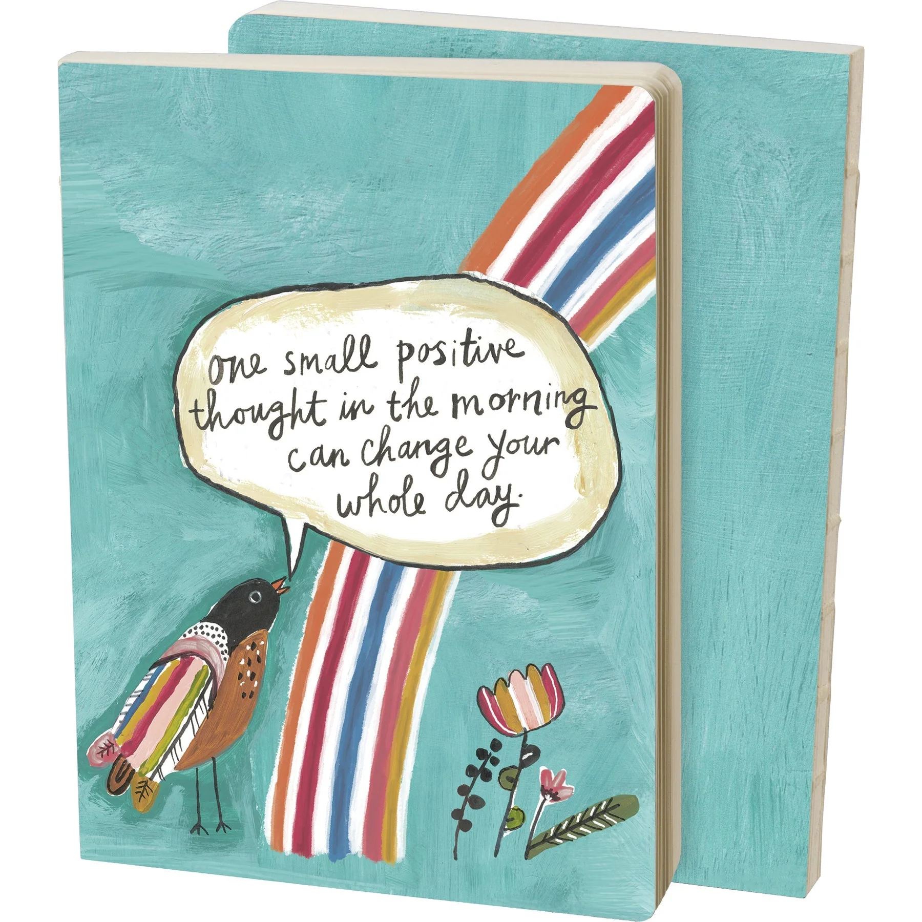 One Small Positive Thought Double-Sided Journal | Bird & Rainbow Design Notebook - Image 5