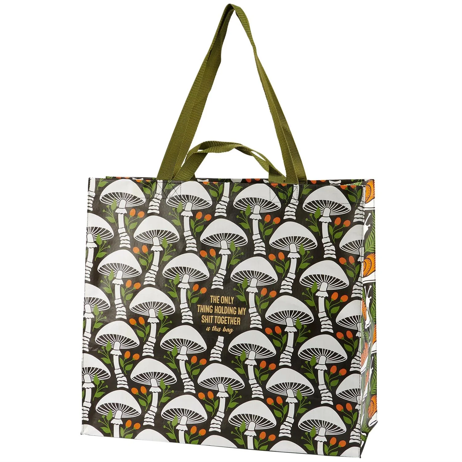 The Only Thing Holding My Shit Together is This Bag Shopping Tote | Mushroom Pattern Post-Consumer Material Retro Market Shopping Bag - Image 3
