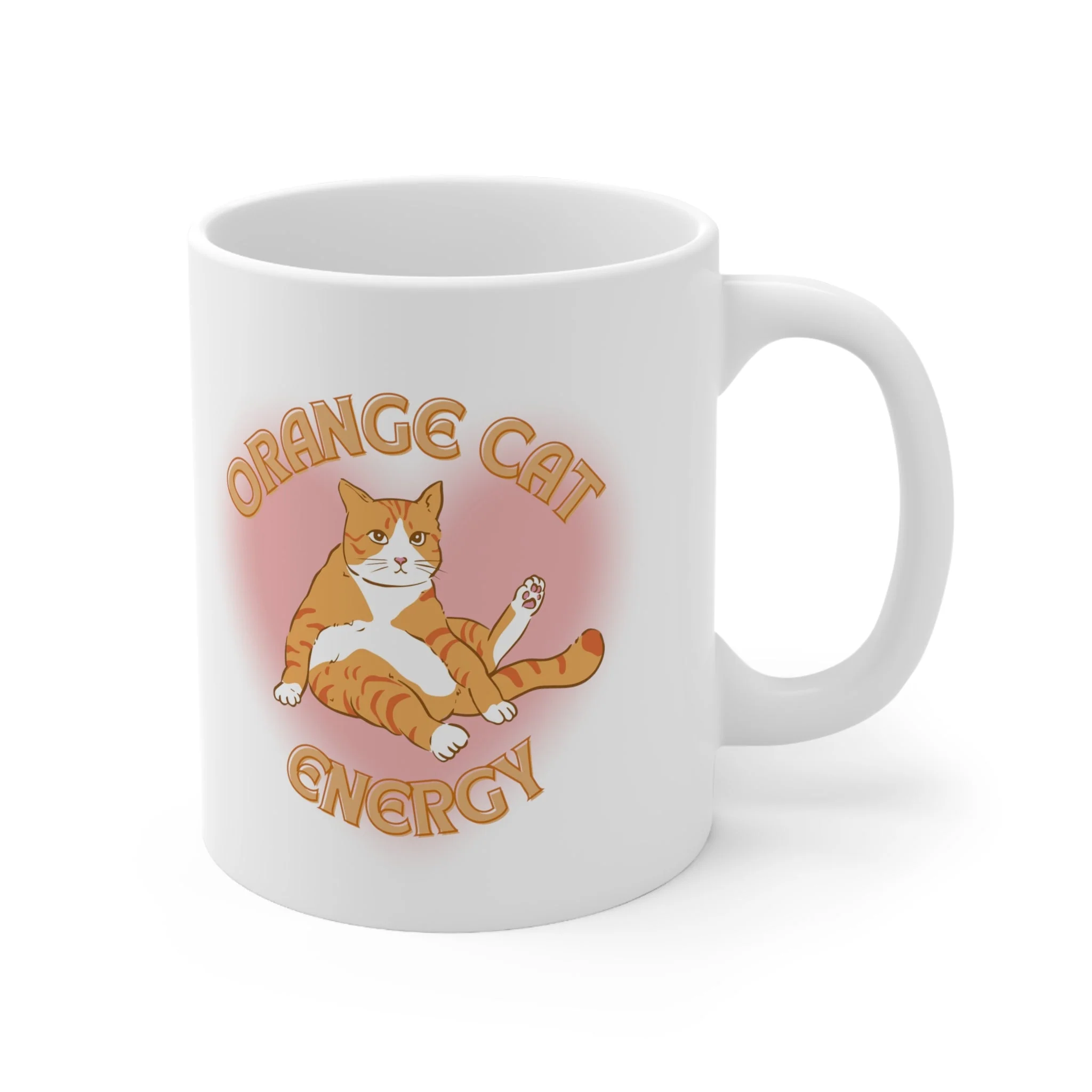 Orange Cat Energy Ceramic Mug 11oz - Image 4