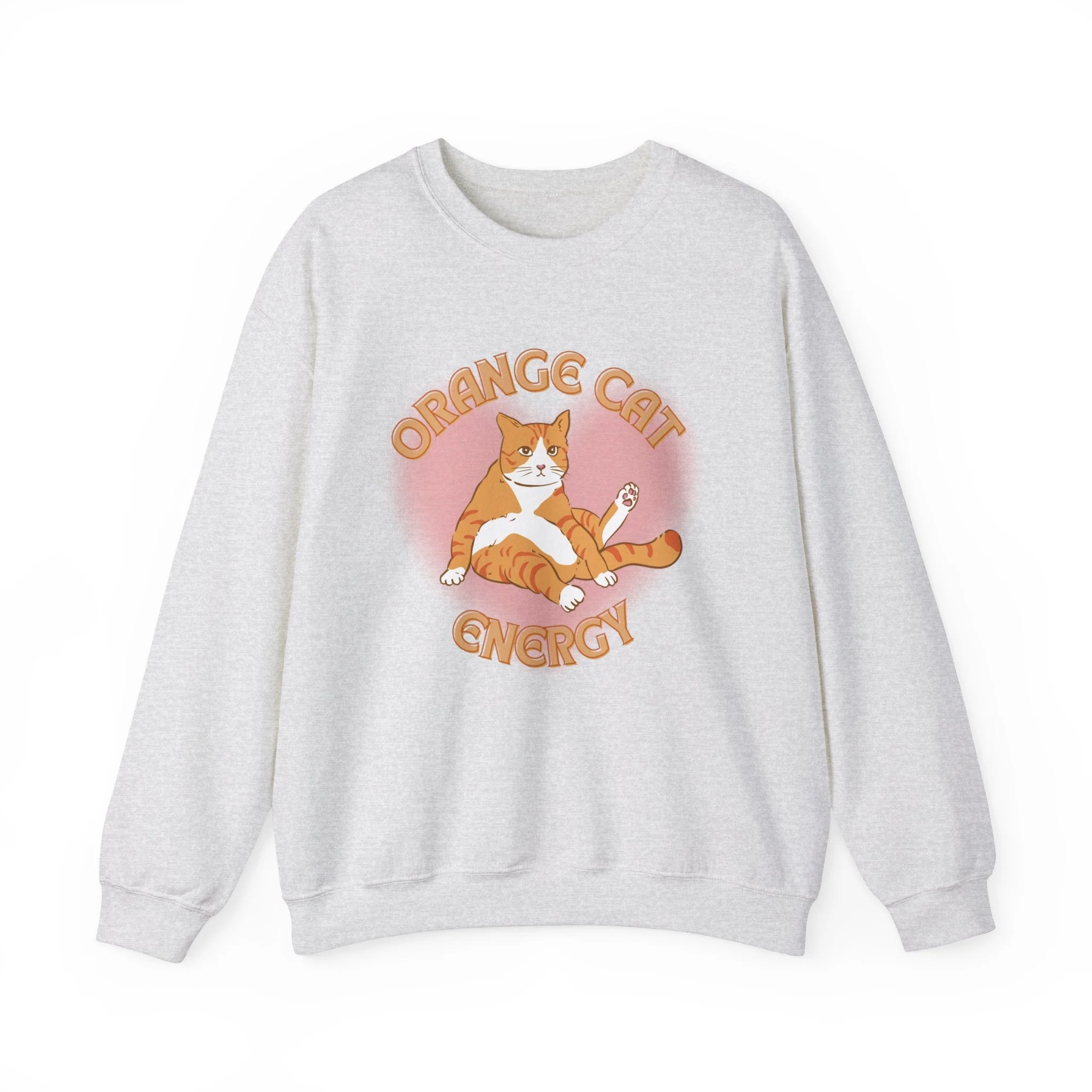 Orange Cat Energy Unisex Heavy Blend™ Crewneck Sweatshirt Sizes SM-5XL | Plus Size Available - Image 10