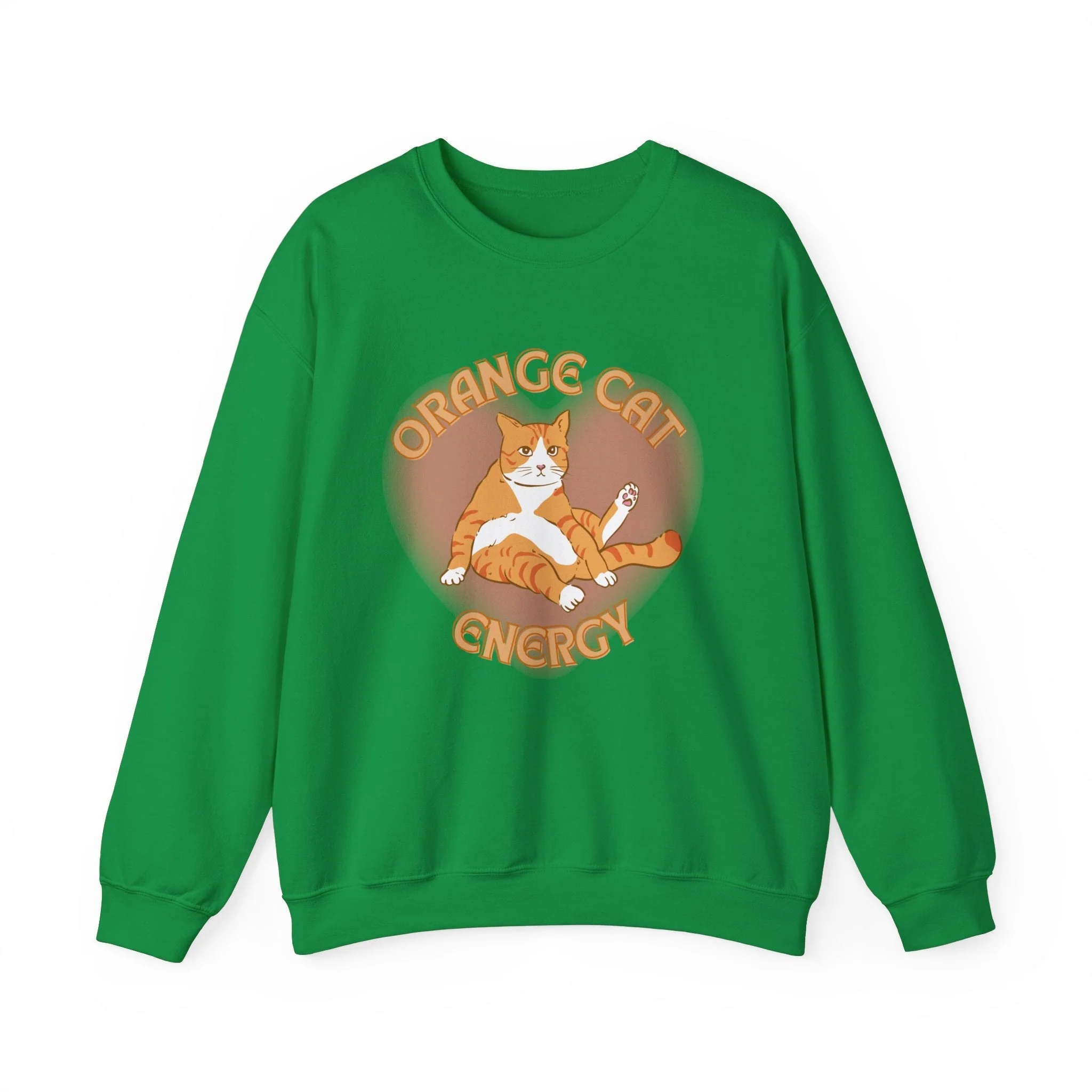 Orange Cat Energy Unisex Heavy Blend™ Crewneck Sweatshirt Sizes SM-5XL | Plus Size Available - Image 11