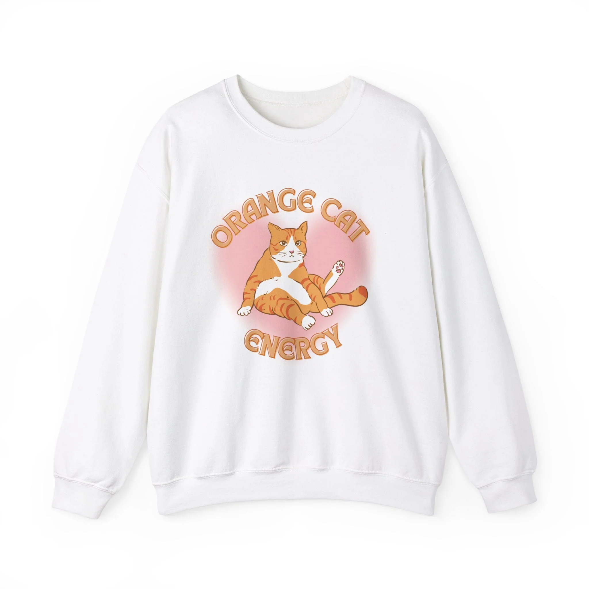 Orange Cat Energy Unisex Heavy Blend™ Crewneck Sweatshirt Sizes SM-5XL | Plus Size Available - Image 14