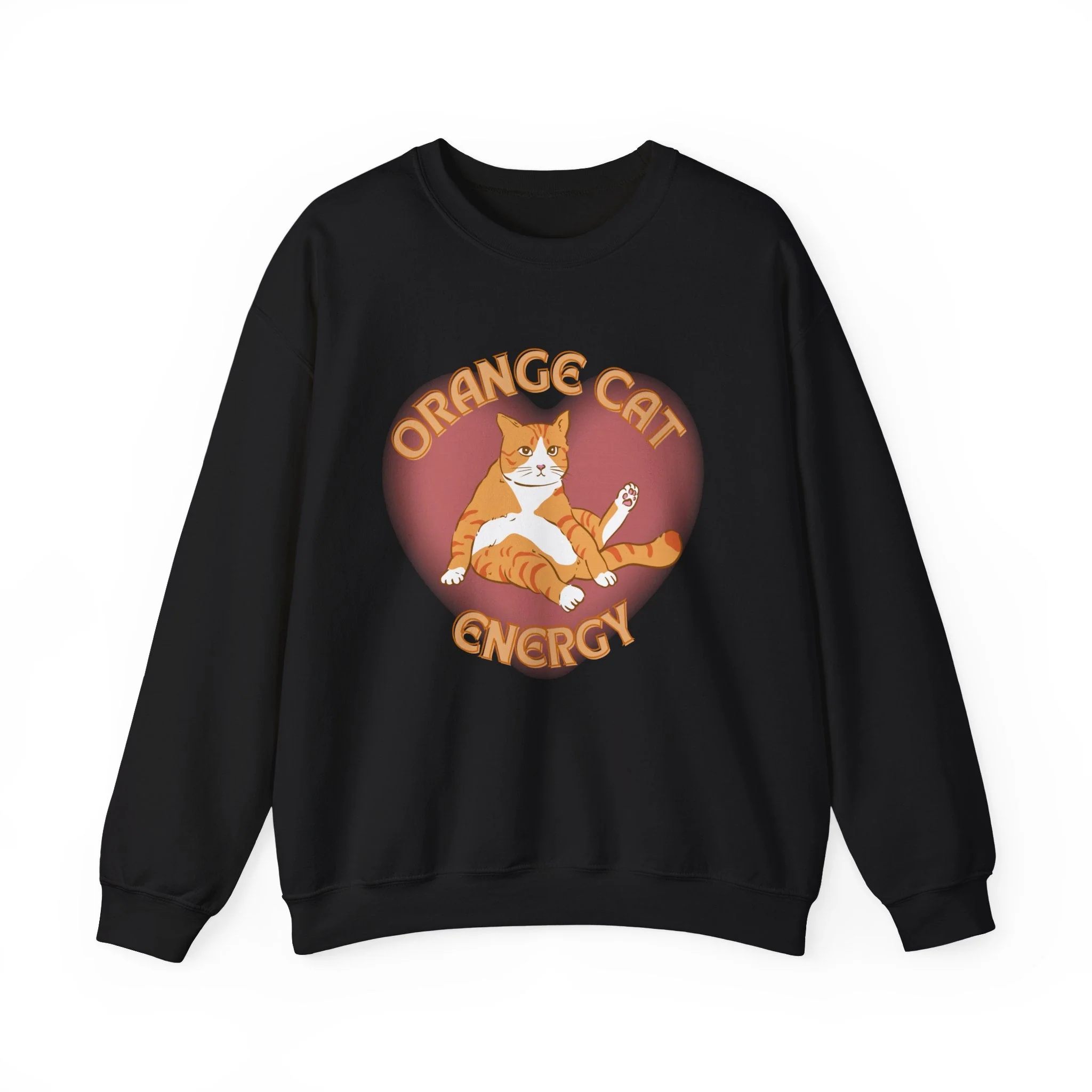 Orange Cat Energy Unisex Heavy Blend™ Crewneck Sweatshirt Sizes SM-5XL | Plus Size Available - Image 15