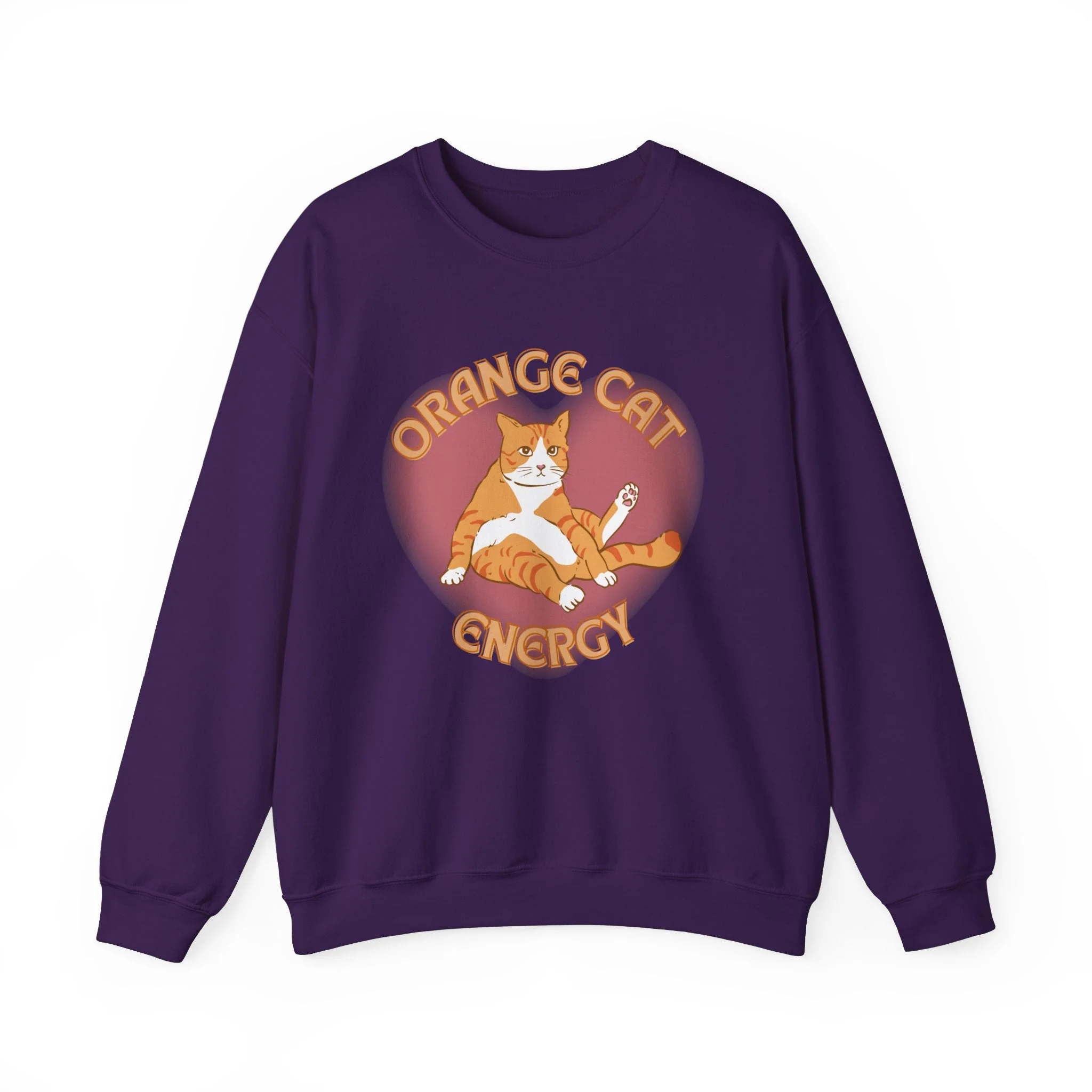 Orange Cat Energy Unisex Heavy Blend™ Crewneck Sweatshirt Sizes SM-5XL | Plus Size Available - Image 9