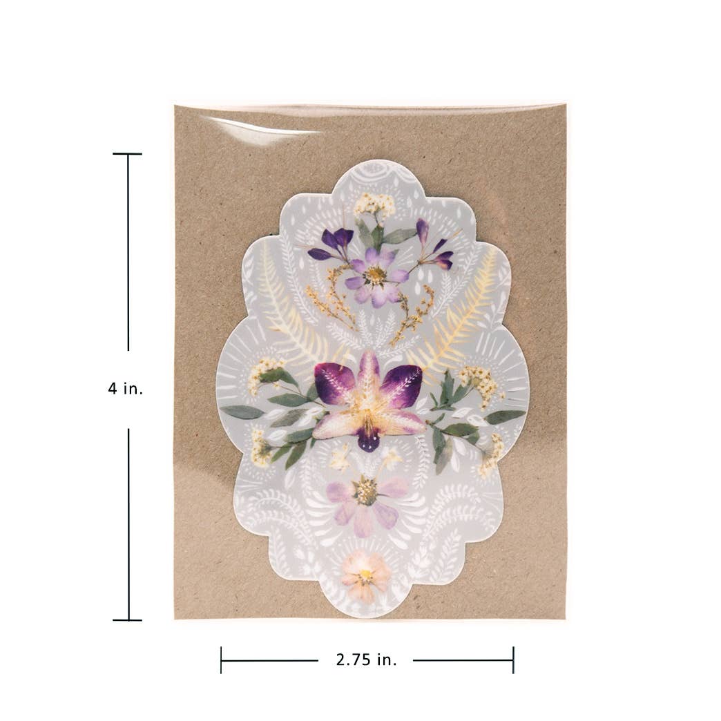 Orchid Lace Large Vinyl Sticker | 4” x 2.75” | Durable for Laptop, Water Bottle, Etc. - Image 4