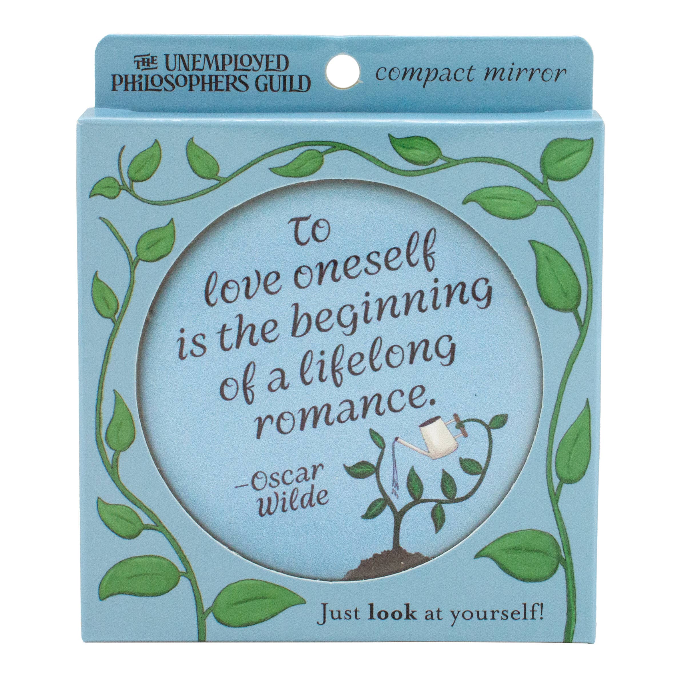 Oscar Wilde To Love Oneself Compact Mirror | Pocket Face Mirror - Image 3