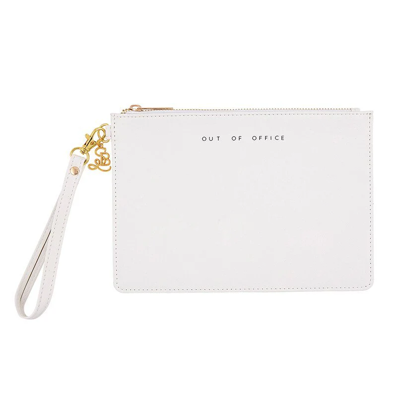 Out Of Office White Fashion Wristlet | 9.45" x 6.5" | Secret Message Inside - Image 5
