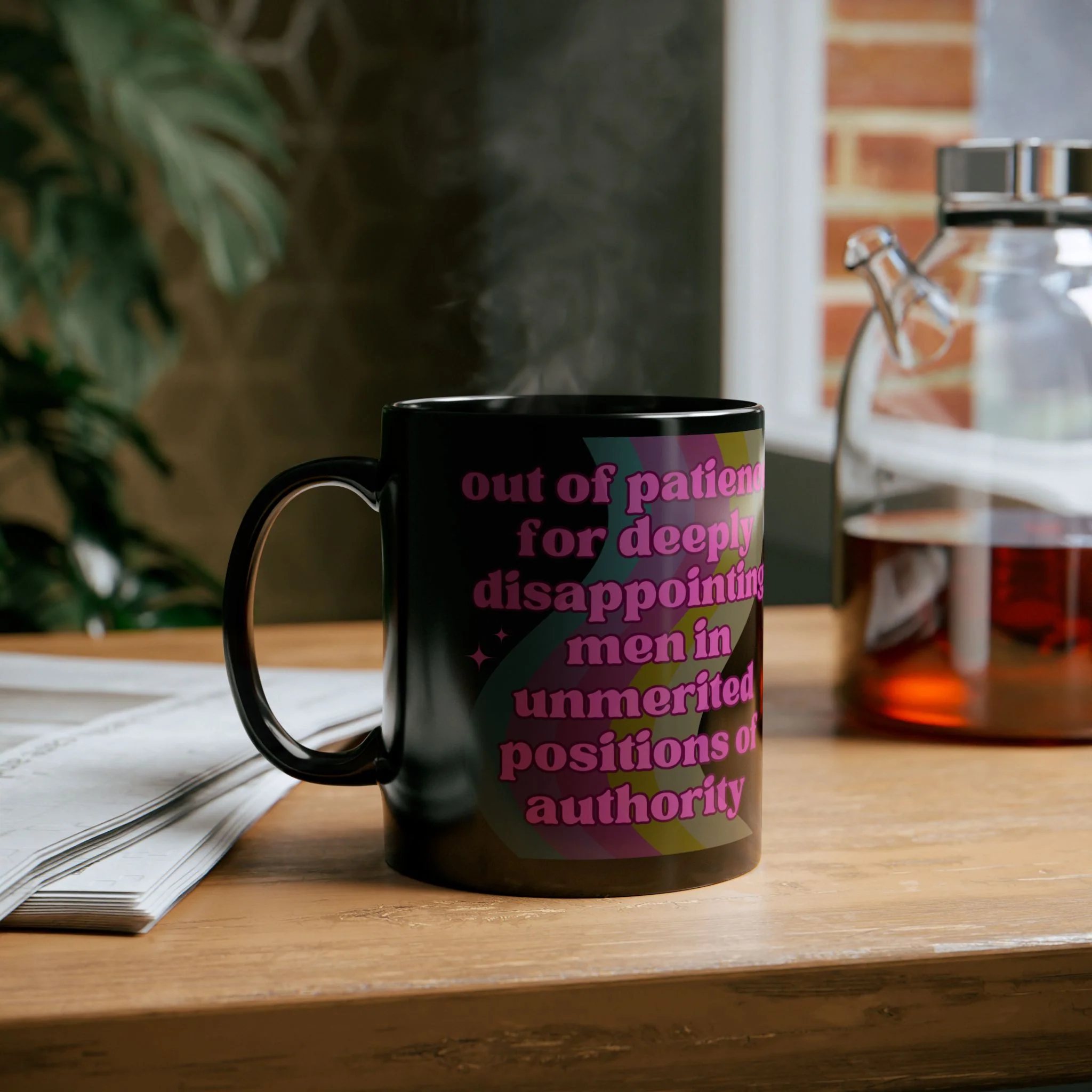 Out of Patience for Deeply Disappointing Men Feminist Mug in Black - Image 7