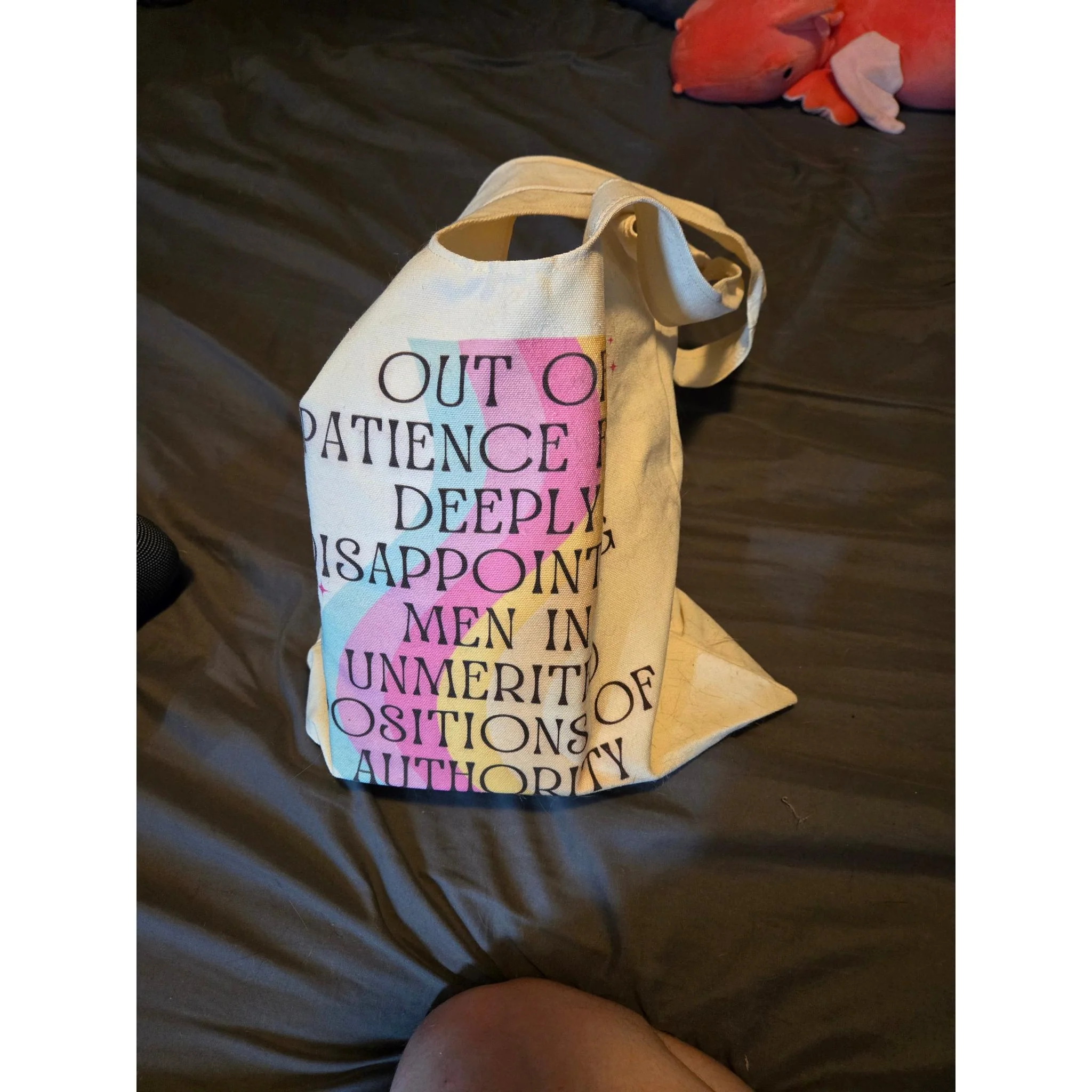 Out of Patience for Deeply Disappointing Men Slouchy Canvas Tote in Natural - Image 11