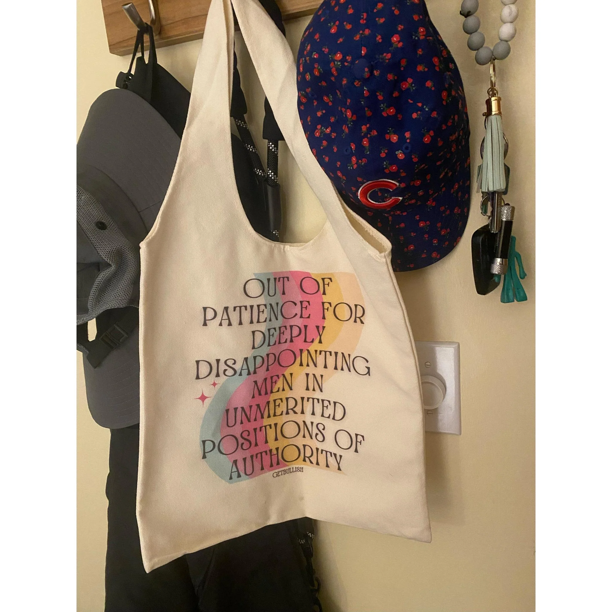 Out of Patience for Deeply Disappointing Men Slouchy Canvas Tote in Natural - Image 12