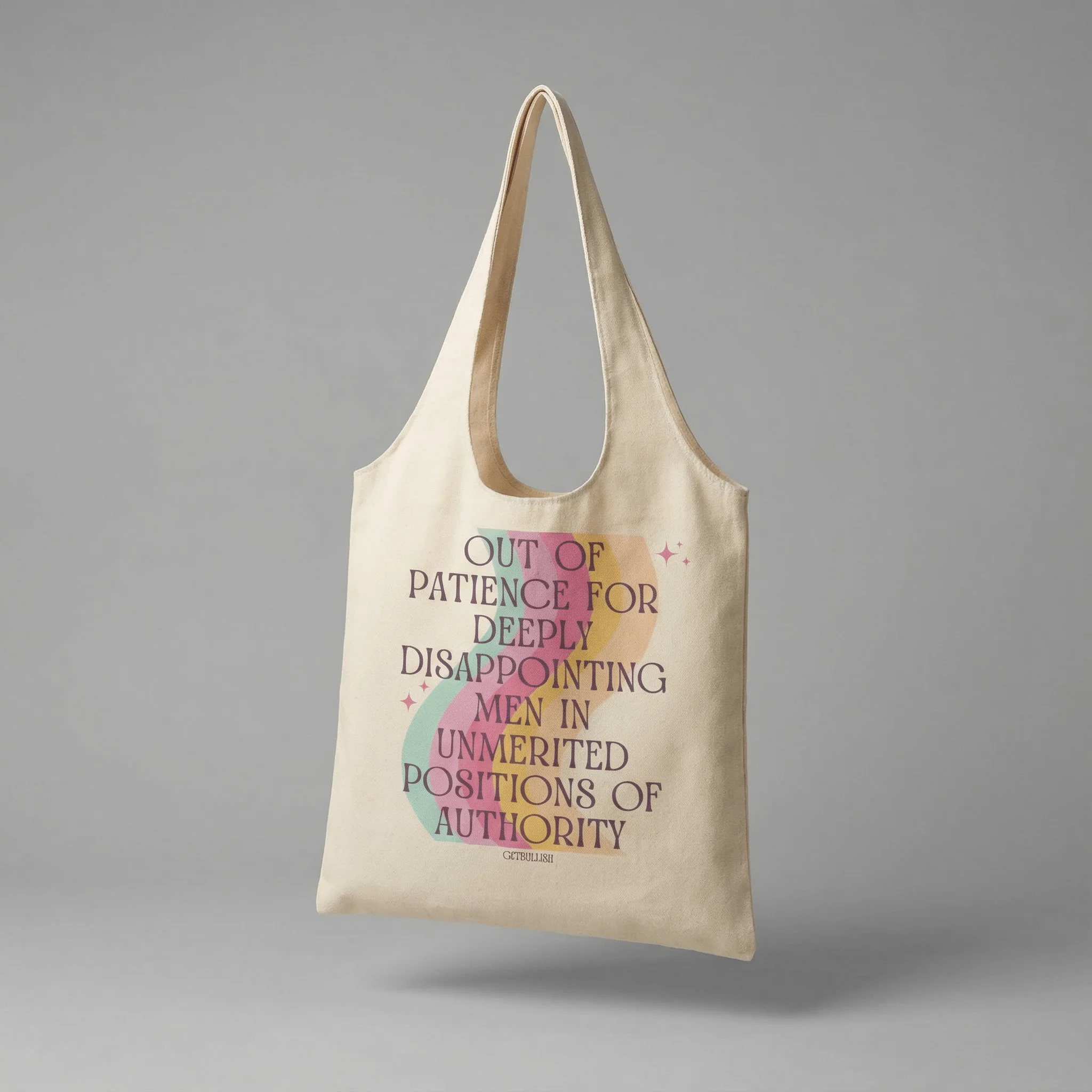 Out of Patience for Deeply Disappointing Men Slouchy Canvas Tote in Natural - Image 3