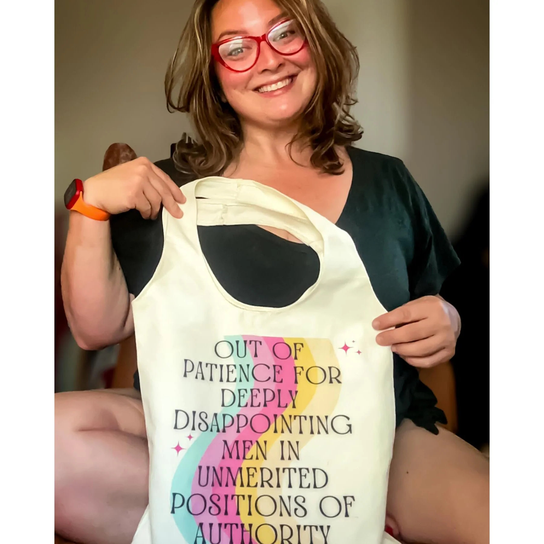 Out of Patience for Deeply Disappointing Men Slouchy Canvas Tote in Natural - Image 5