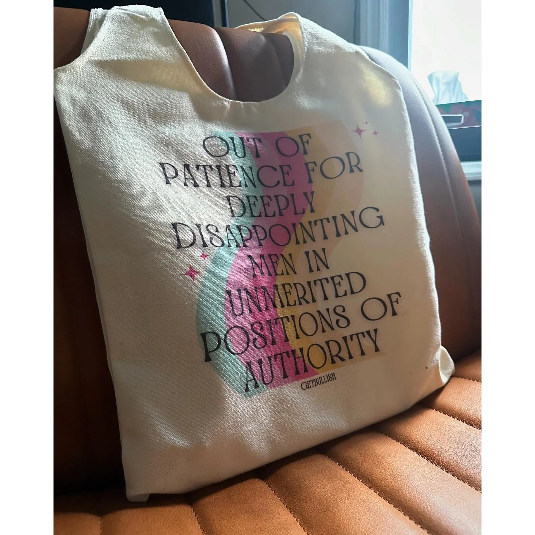 Out of Patience for Deeply Disappointing Men Slouchy Canvas Tote in Natural - Image 9