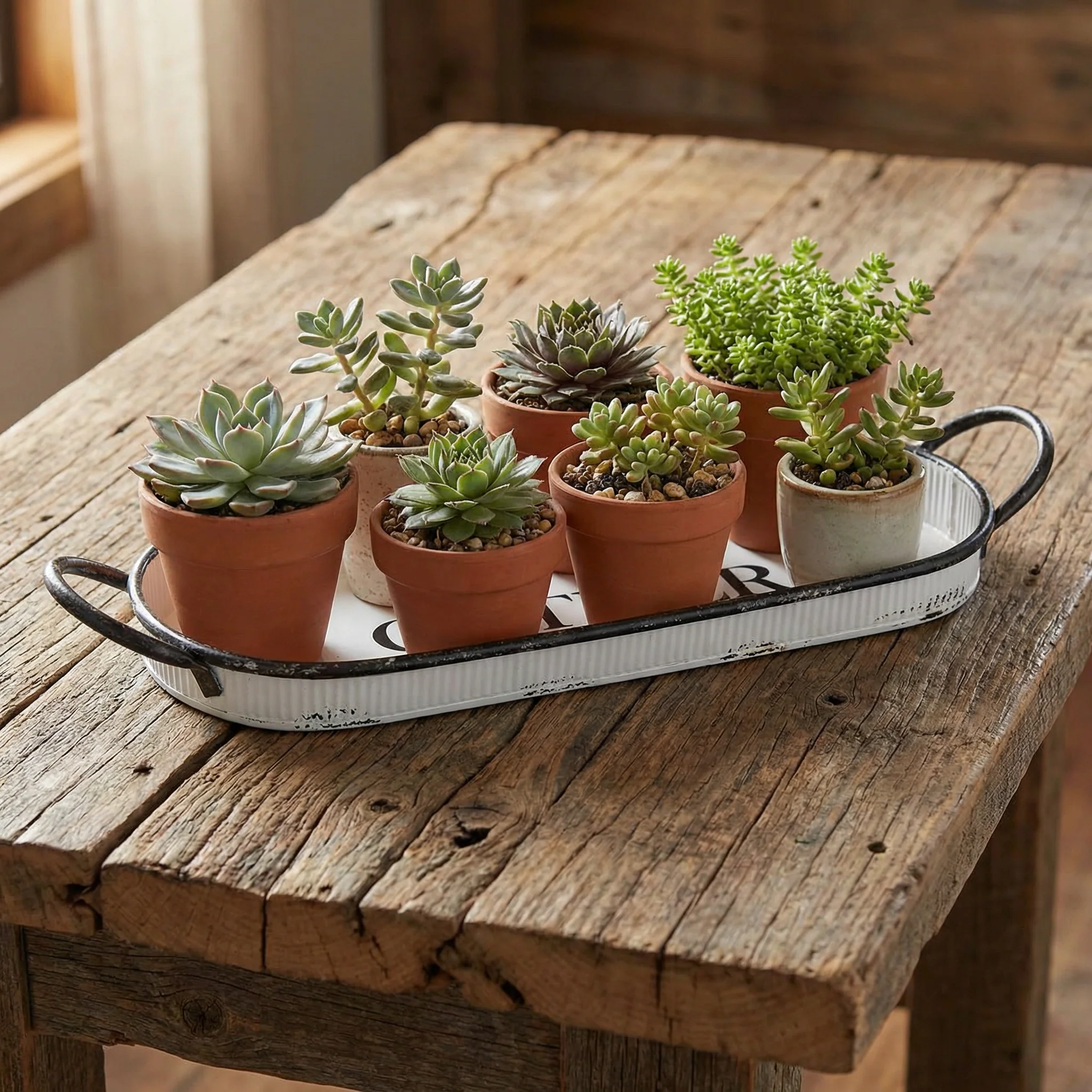 Gather Oval Tray | Decorative Metal Rustic Serving Tray | 20" x 6.5" - Image 4