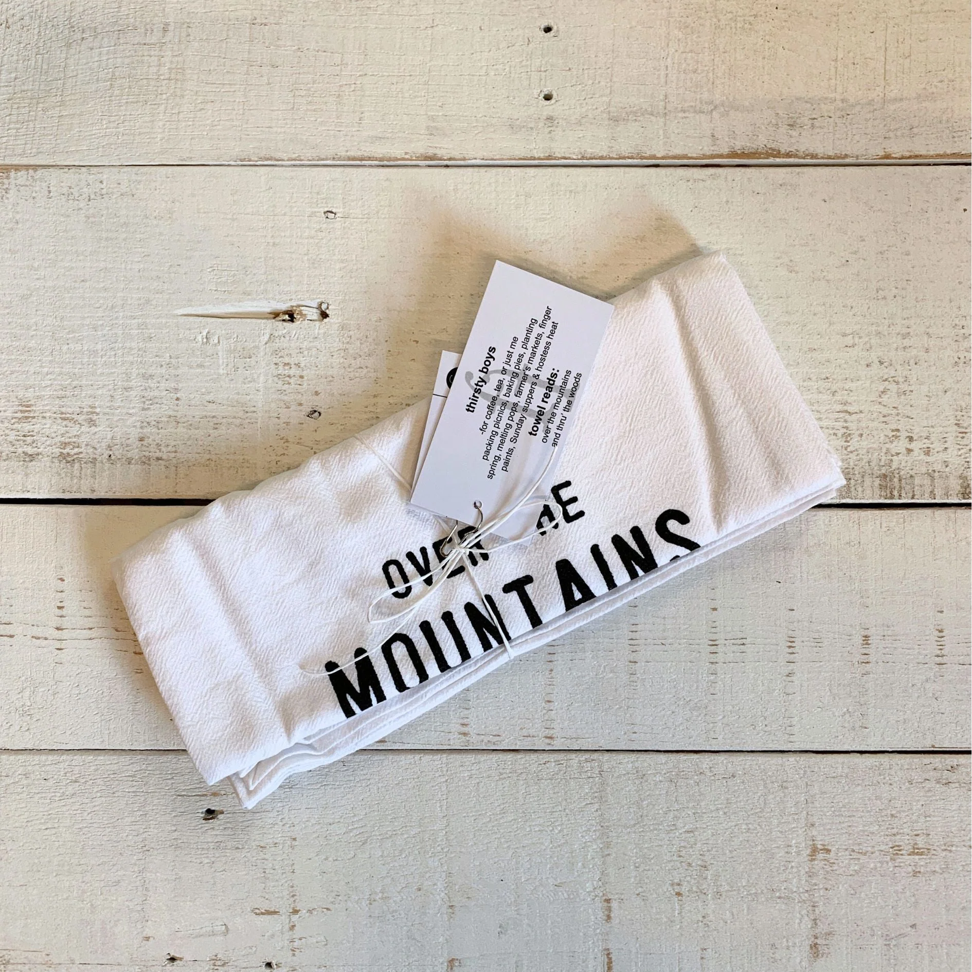 Over The Mountains Tea Towel Thirsty Boy Dish Towel | Cotton Flour Sack Kitchen Towel | 30" x 30" - Image 3