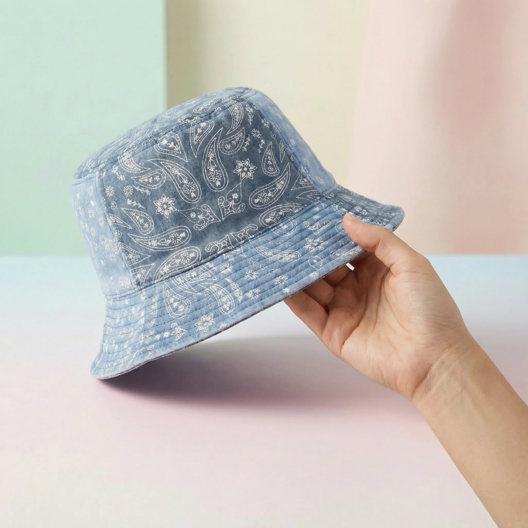 Paisley Patchwork Bucket Hat | Reversible Trendy Spring & Summer Hat - Image 3