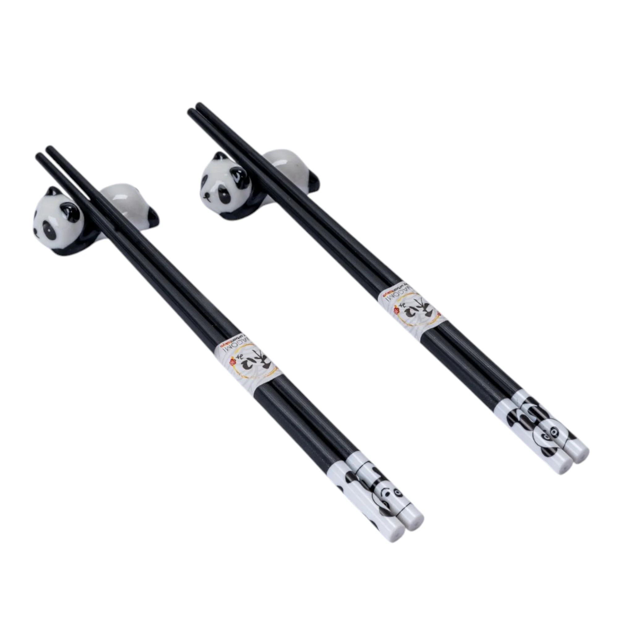 Panda Cat Chopsticks Gift Set | 2 Pairs Bamboo Chopsticks with Ceramic Rests | 9 Inch Chopsticks - Image 3