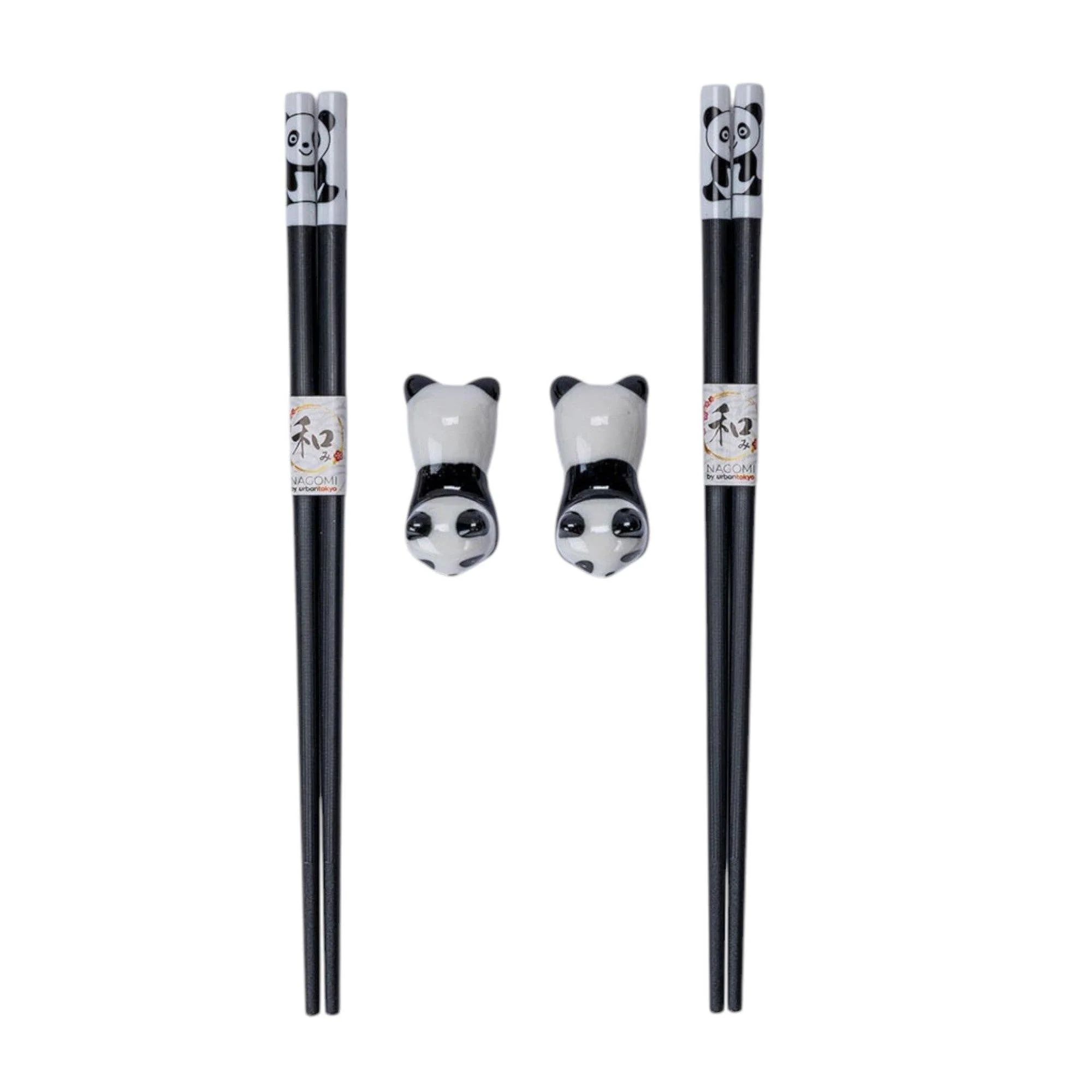 Panda Cat Chopsticks Gift Set | 2 Pairs Bamboo Chopsticks with Ceramic Rests | 9 Inch Chopsticks - Image 4