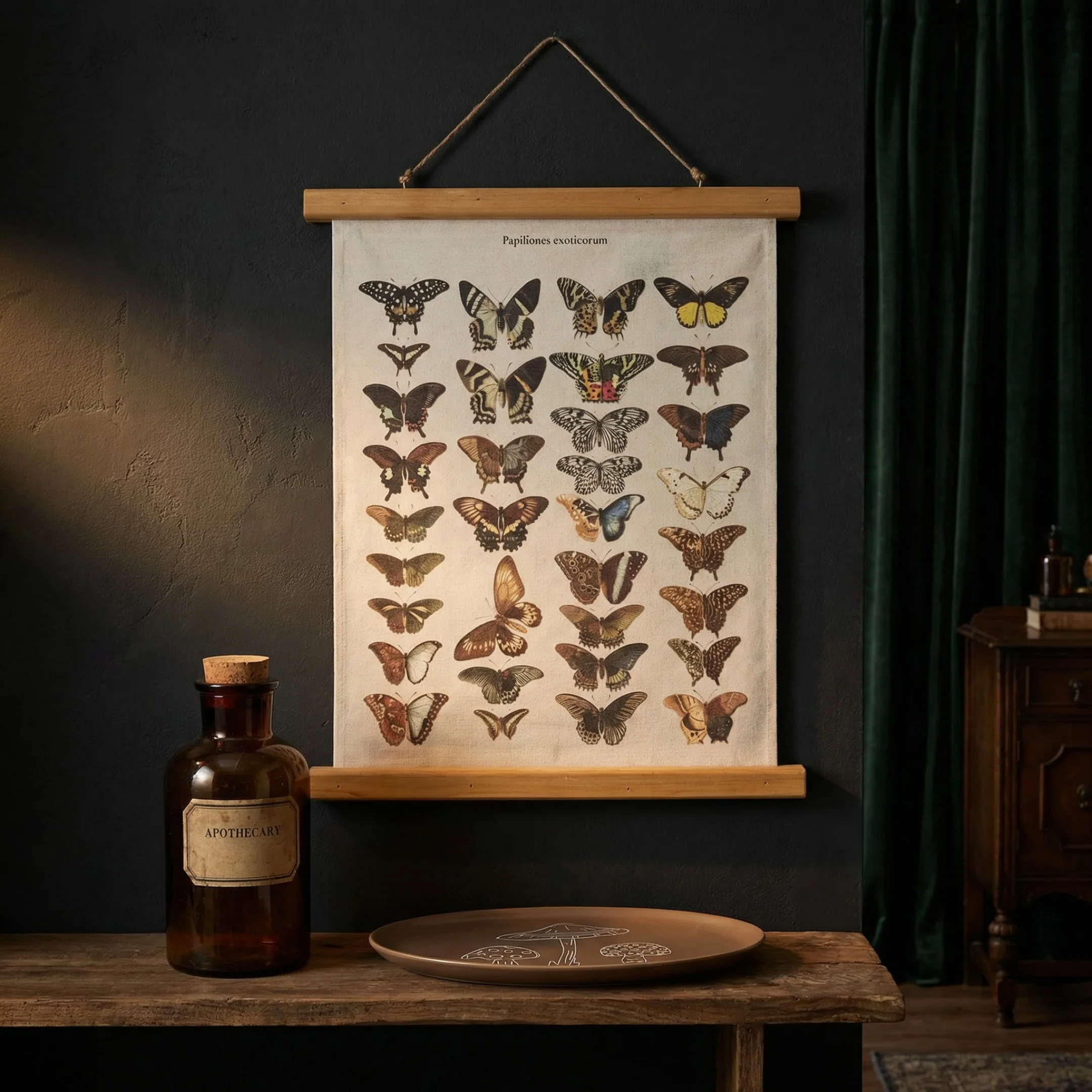 Papiliones Exoticorum Butterfly Print Decorative Canvas Wall Decor | 15.75" x 19.25" - Image 3