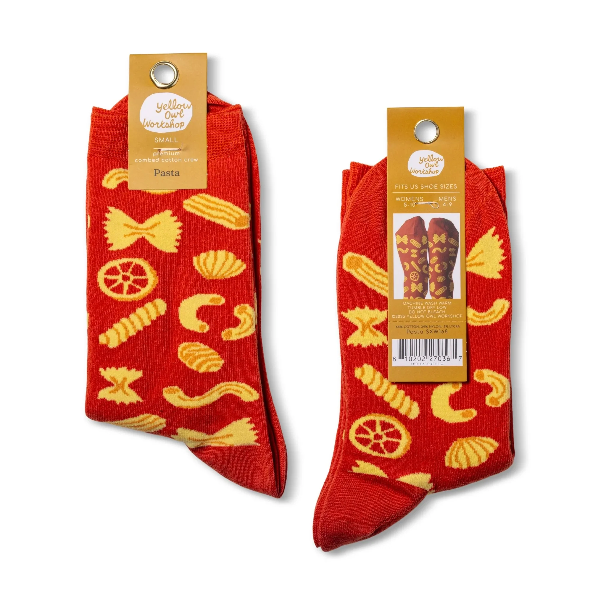 Pasta Shapes Women's Crew Socks – Fun Foodie Socks | Eco-Friendly, Premium Cotton Gift for Food Lovers - Image 2