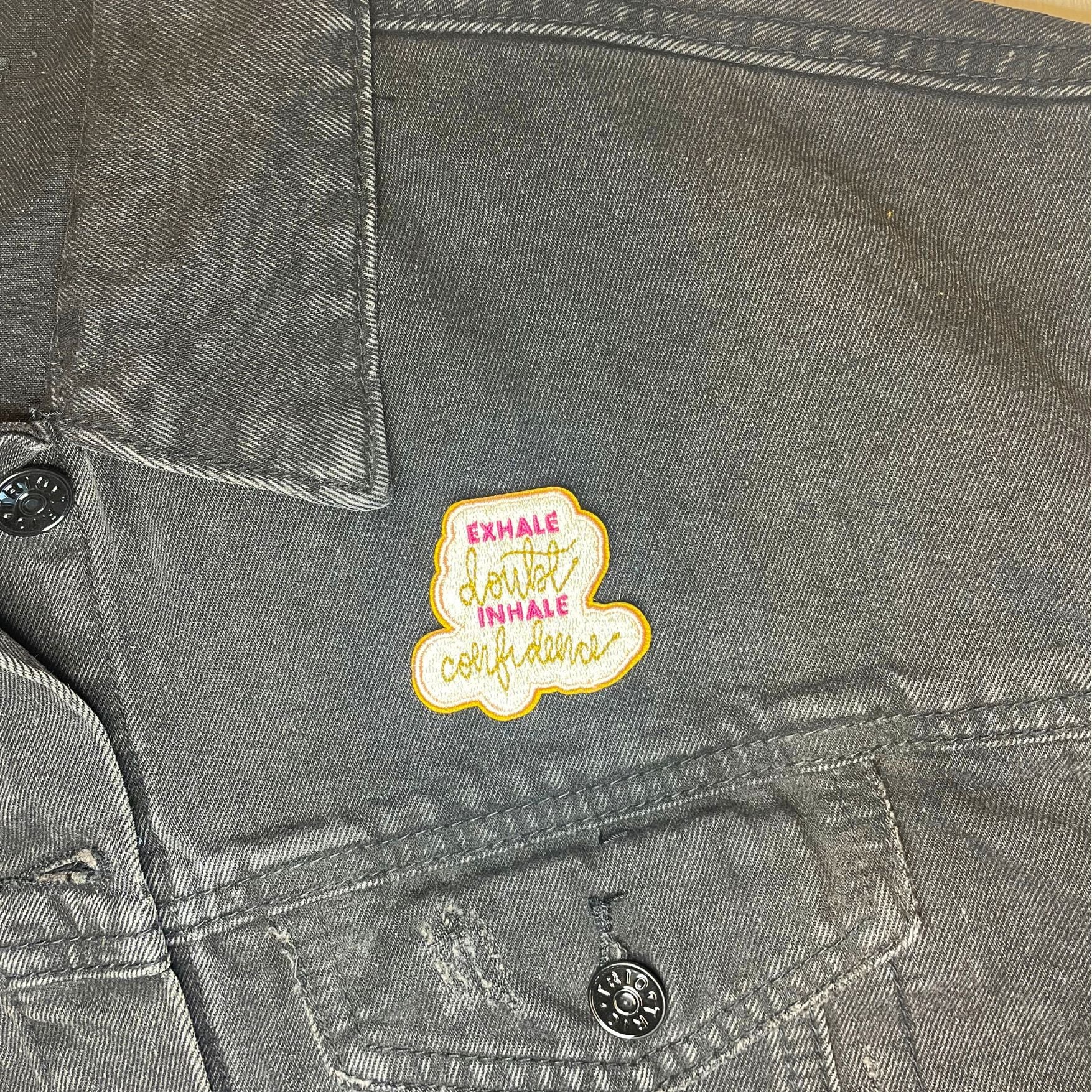 Exhale Doubt Inhale Confidence Embroidered Iron-On Patch | Heat-seal Patches Accessories - Image 3